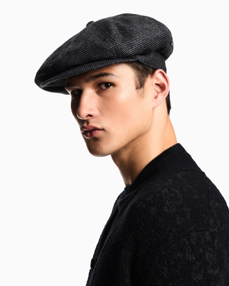 STRIPED MOTIF WOOL-BLEND BERET 3