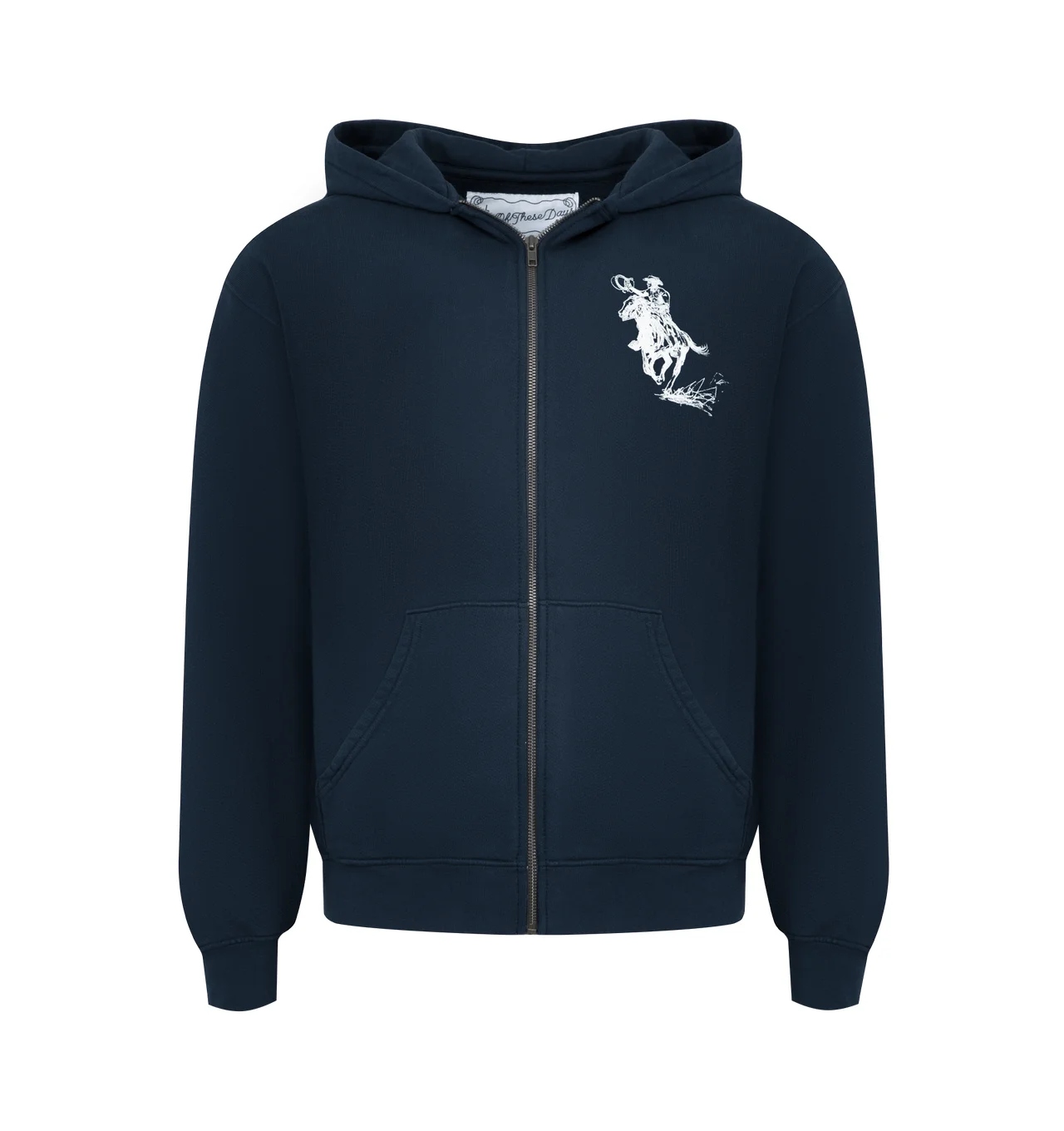 BARBED ZIP UP HOODED SWEATSHIRT - 1