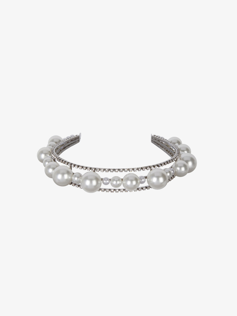 Ariana headband in pearls and crystals 6