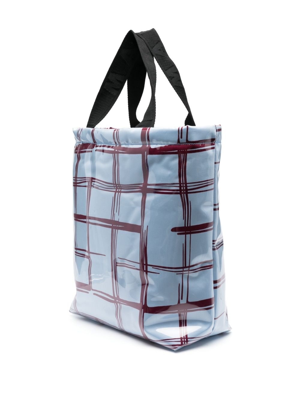 checked padded-design tote bag - 3