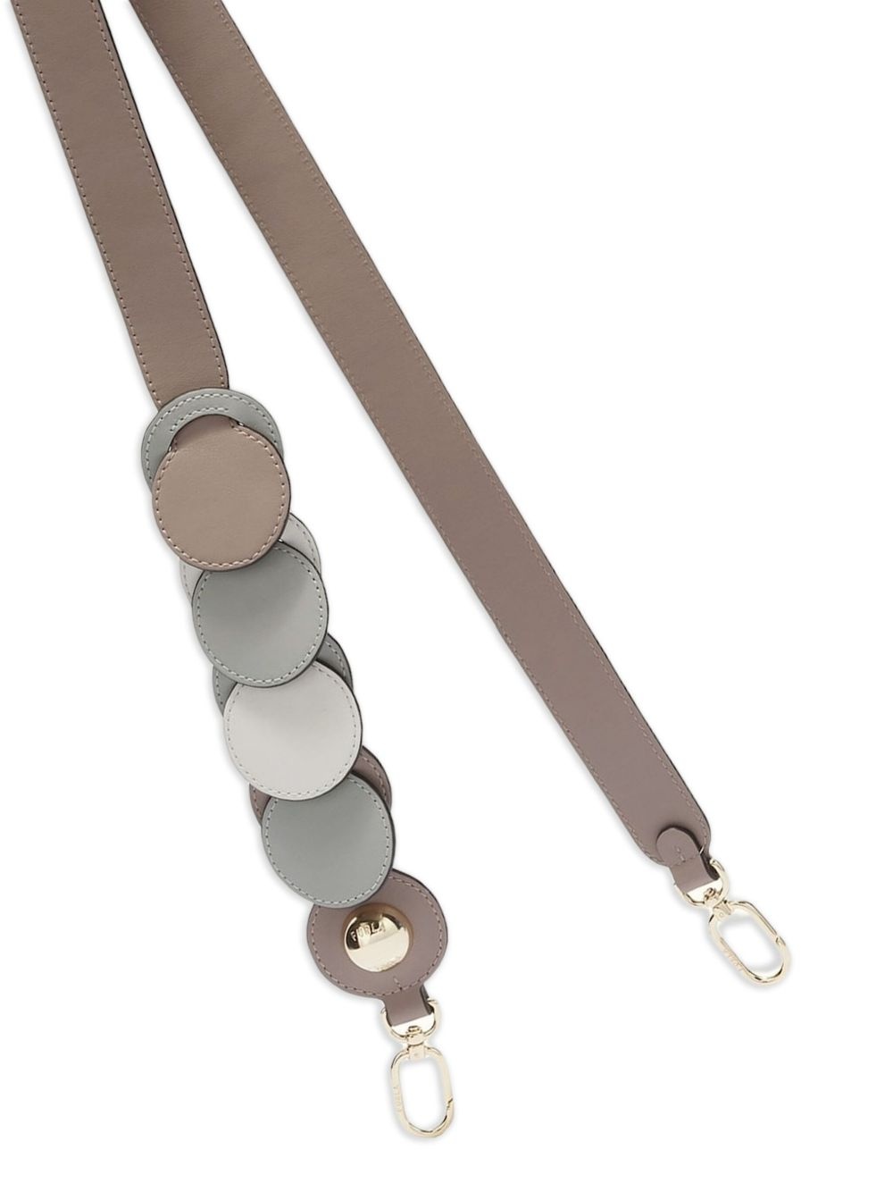 circle-appliqué leather shoulder strap - 2