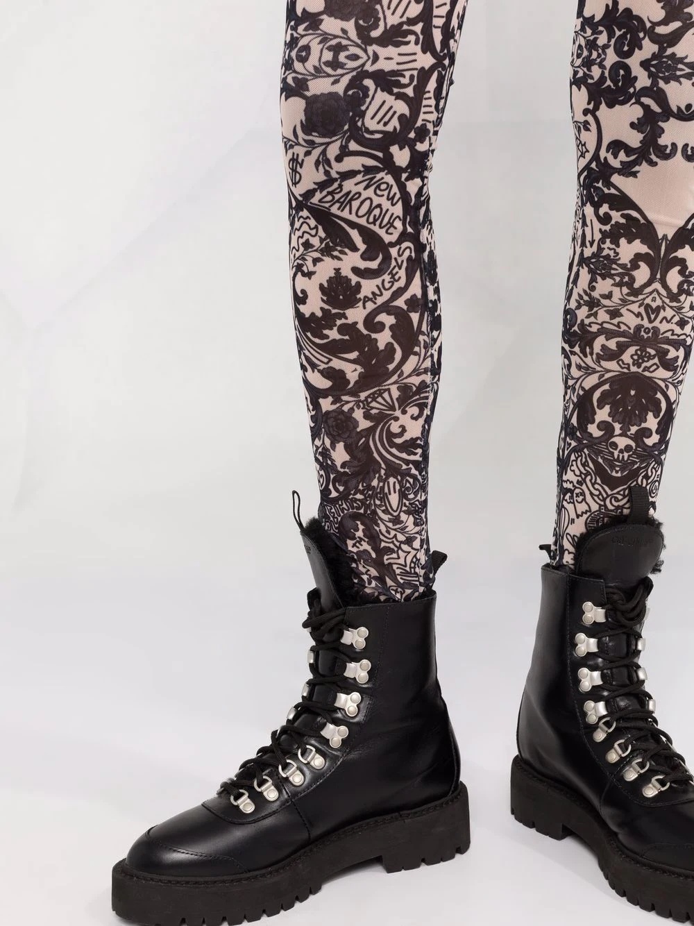 New Baroque  printed tulle leggings - 3