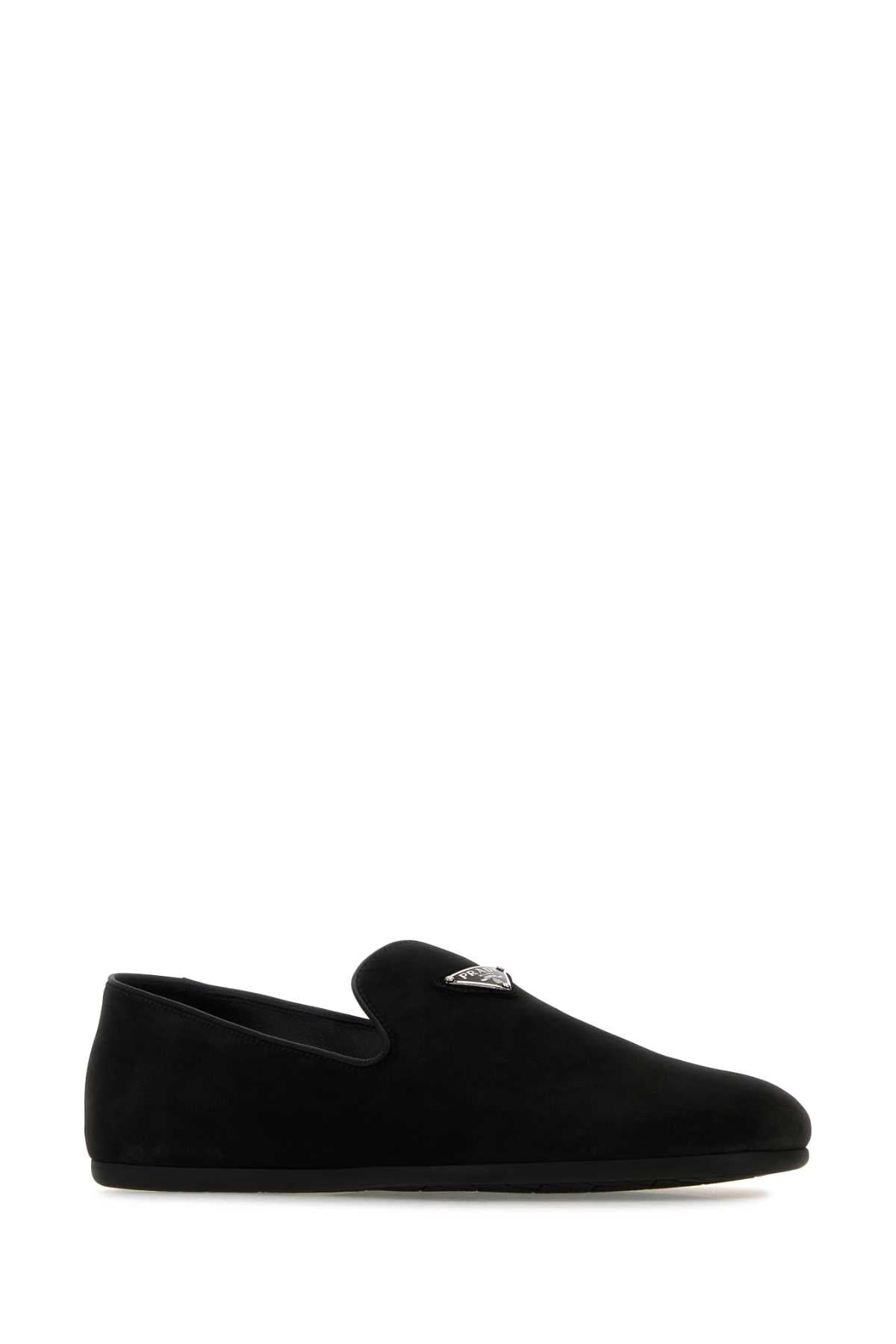 Prada Men Black Suede Loafers - 2