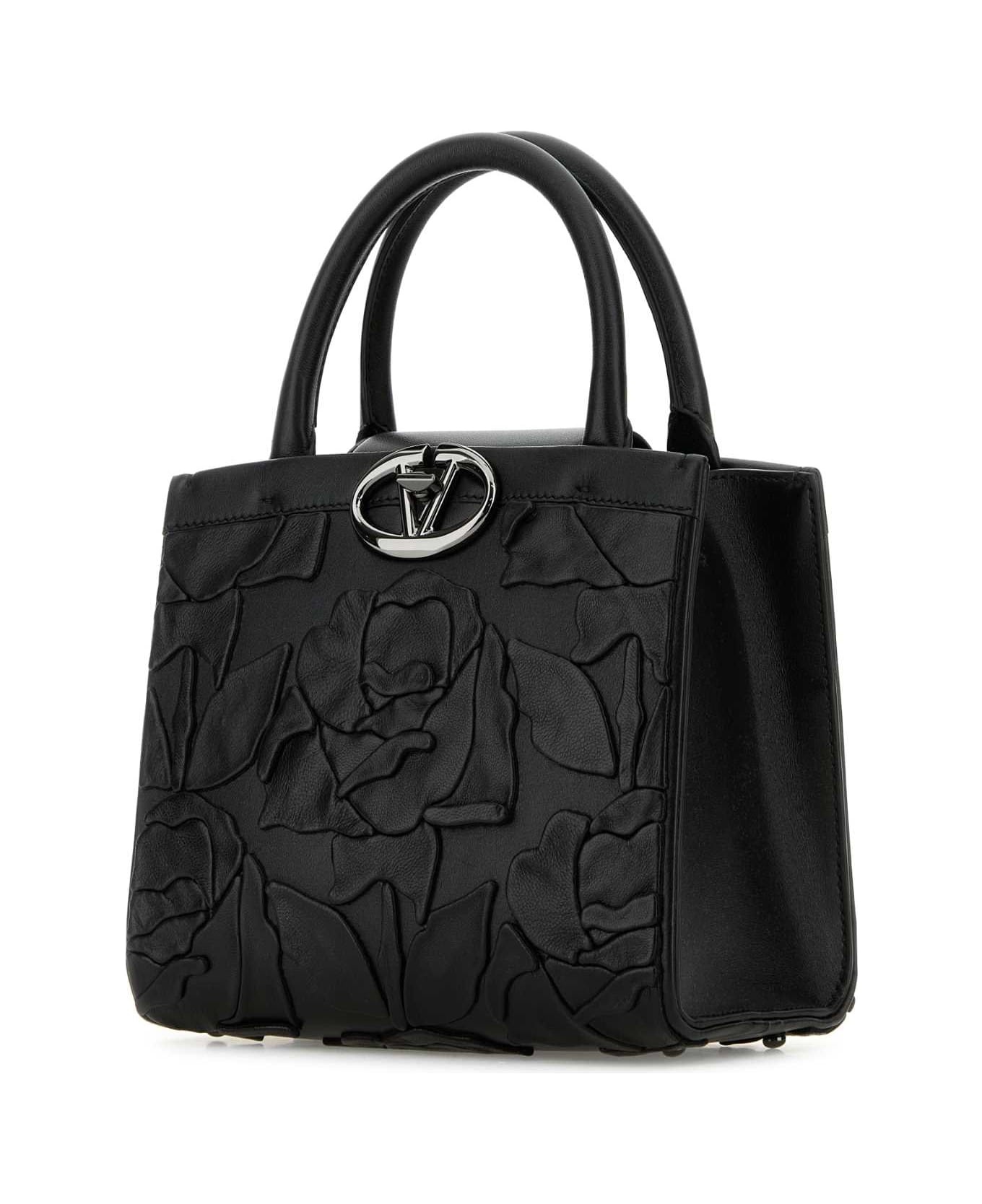 Black Leather Vlogo Handbag - 2
