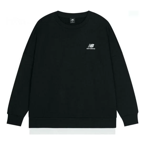 New Balance Alphabet Logo Round Neck Long Sleeves Black AMT13345-BK - 1