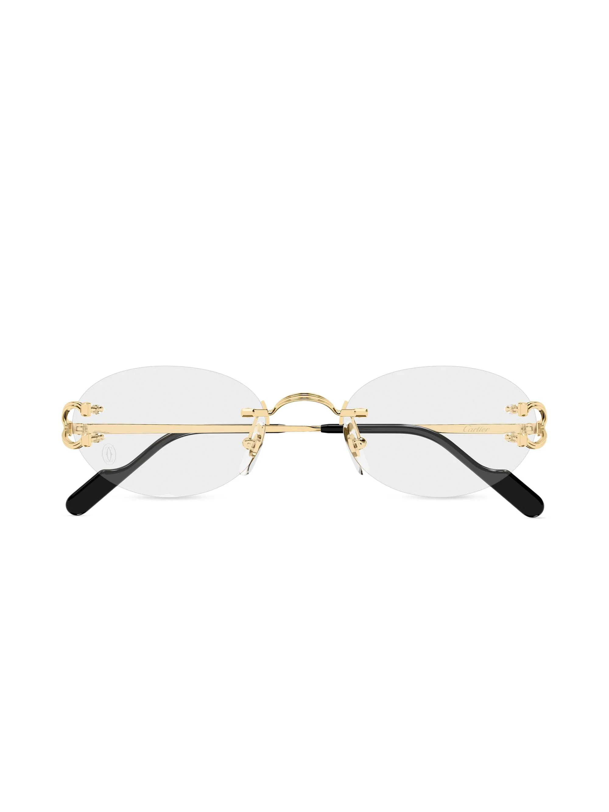 Women's C Décor 52MM 24K-Gold-Plated Oval Optical Glasses - Gold Clear - 1