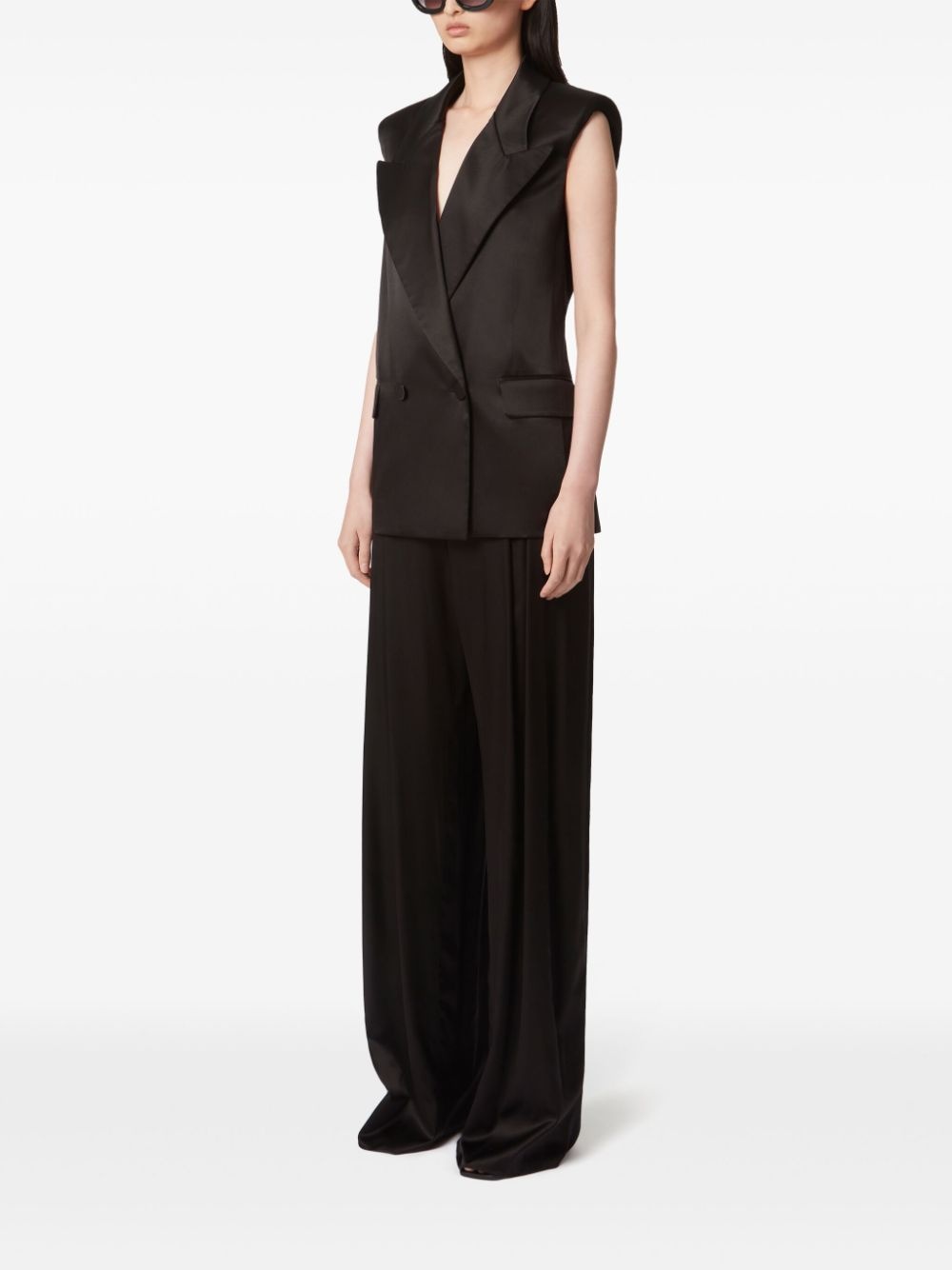 pleated wide-leg trousers - 3