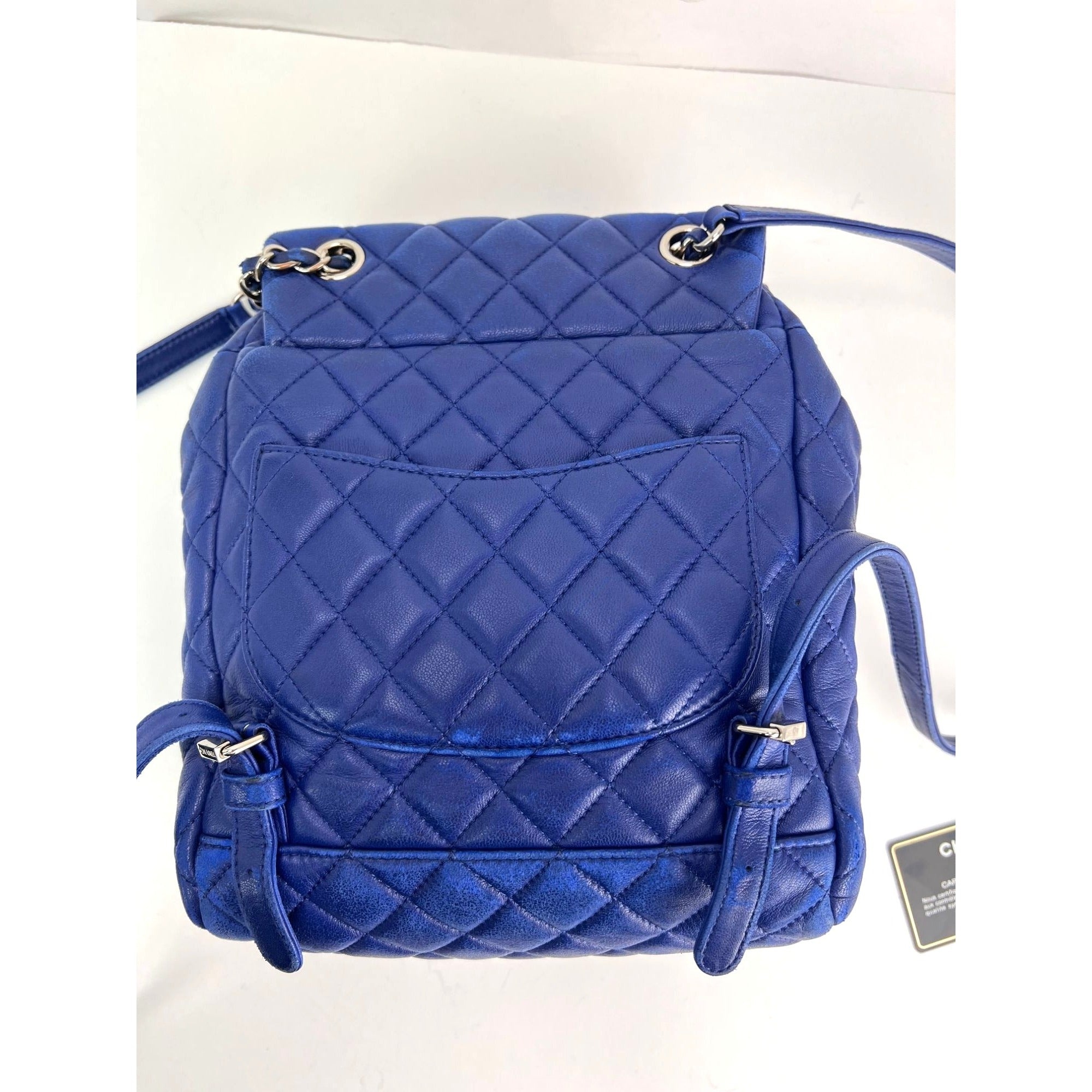Chanel Lambskin Quilted Small Urban Spirit Blue Backpack - 12
