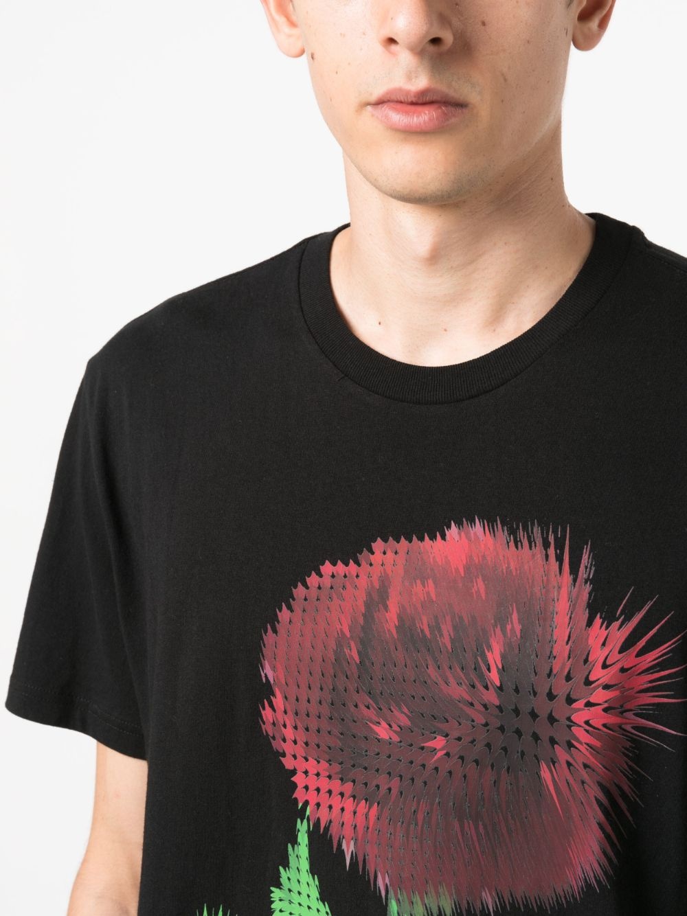 Pixel-kash print cotton T-shirt - 5