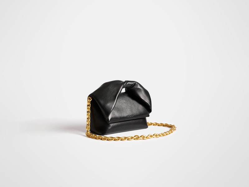 JW Anderson MEDIUM TWISTER BAG IN BLACK LEATHER outlook