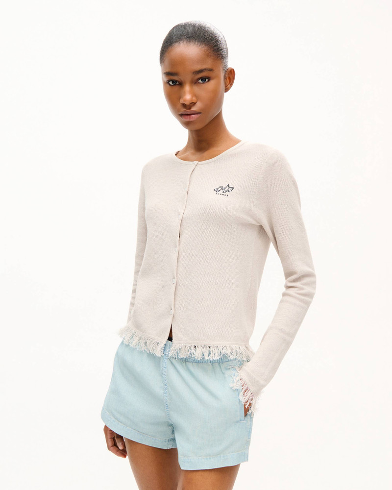 KENZO 'KENZO Sounds' embroidered cardigan in cotton linen outlook