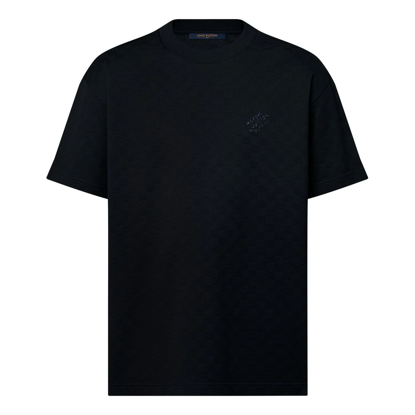 LOUIS VUITTON Damier Cotton Pique T-Shirt 'Black' 1AFRAL - 1