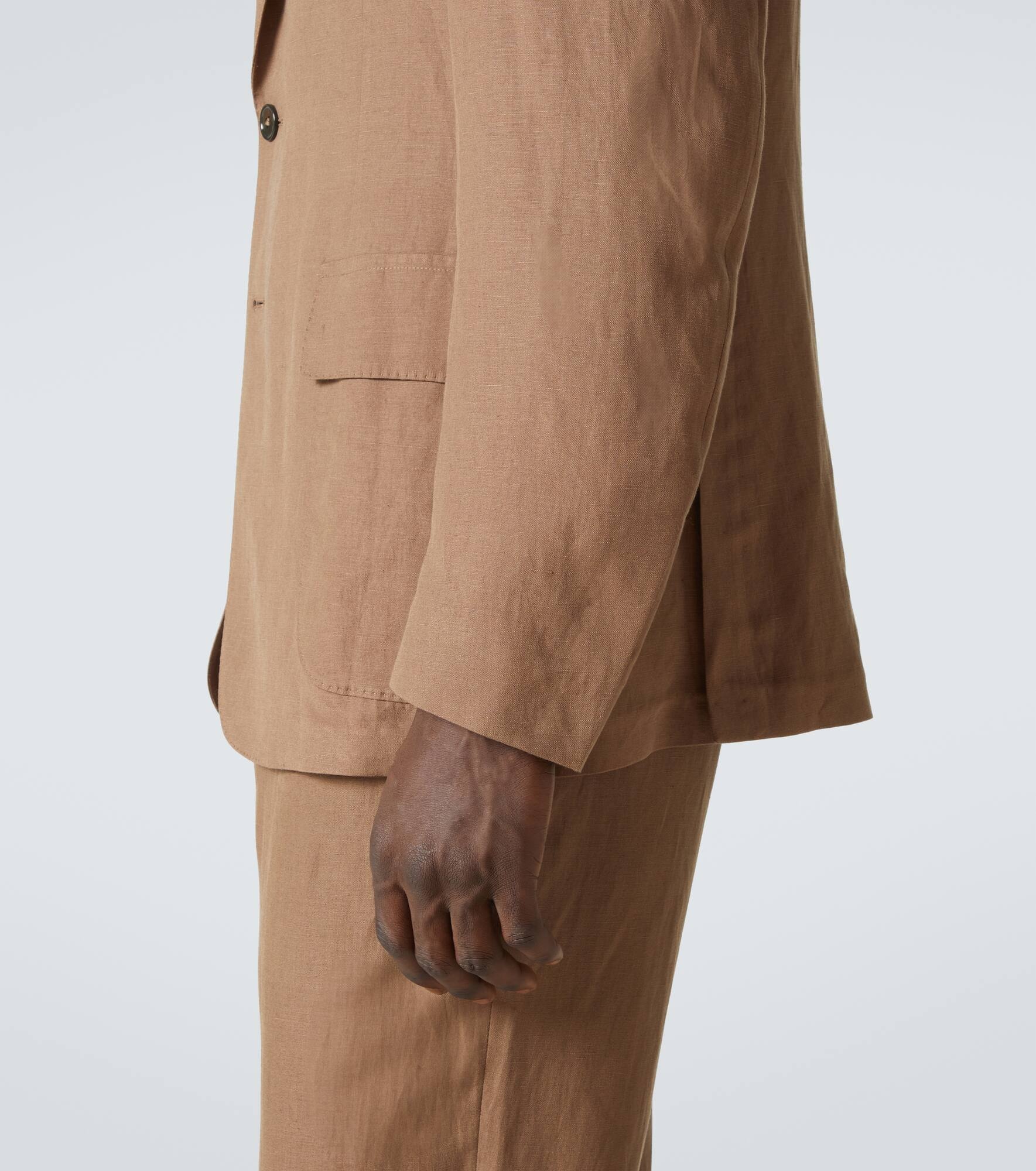 Single-breasted silk and linen blazer - 6
