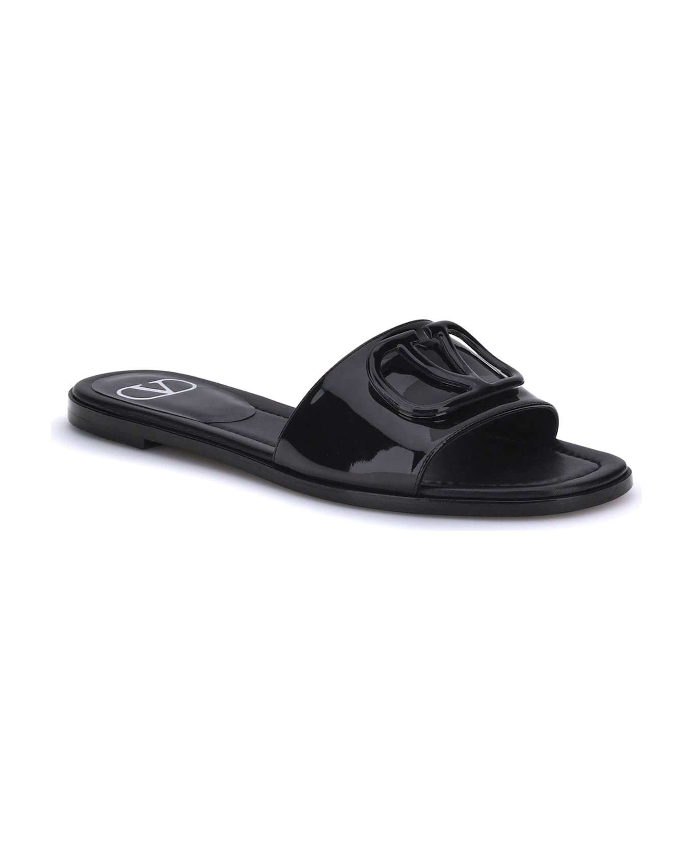 Patent Leathe Vlogo Slide Sandals - 2