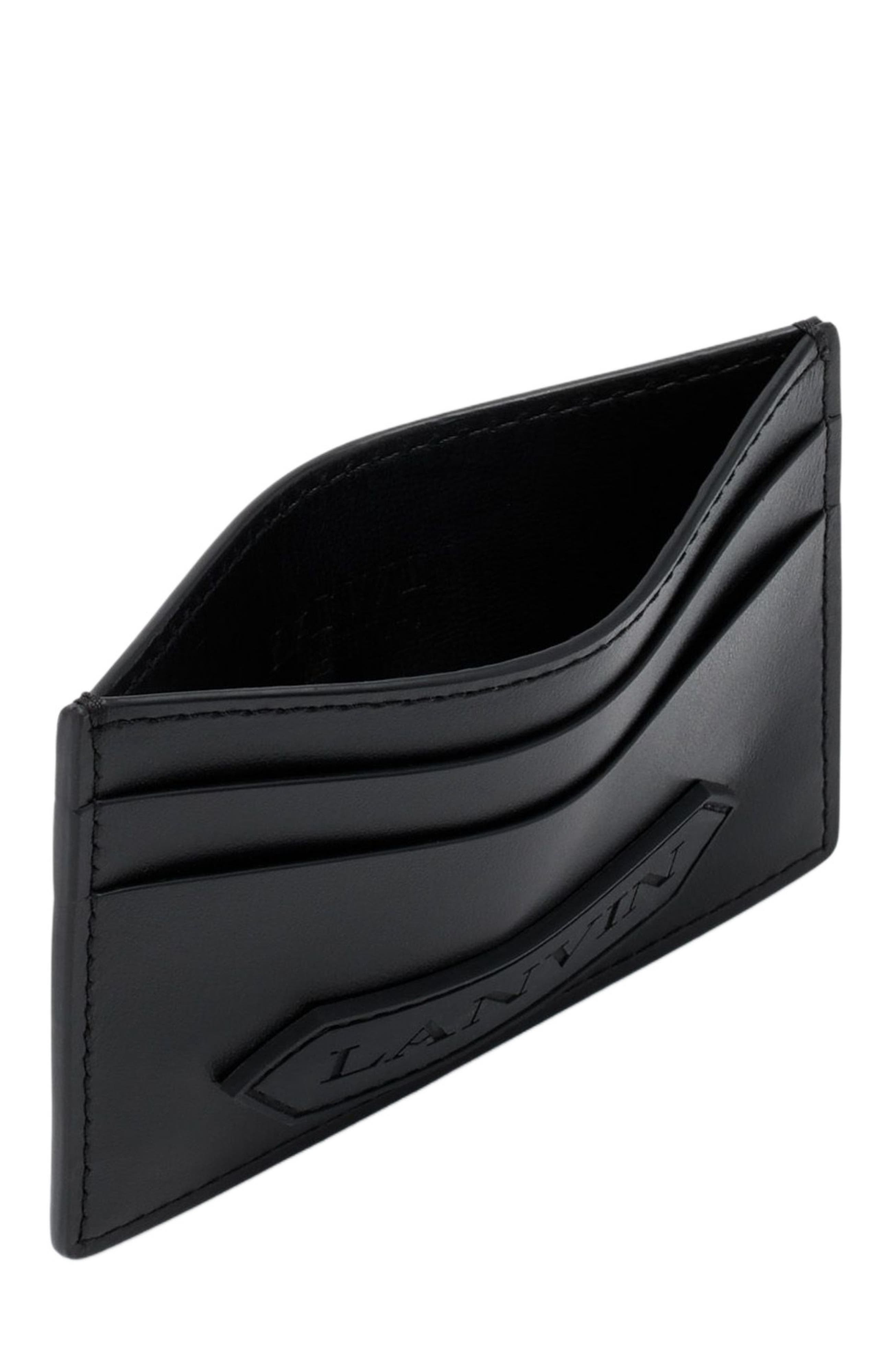 Lanvin SIGNATURE LEATHER CARDHOLDER in Black at Nordstrom - 5