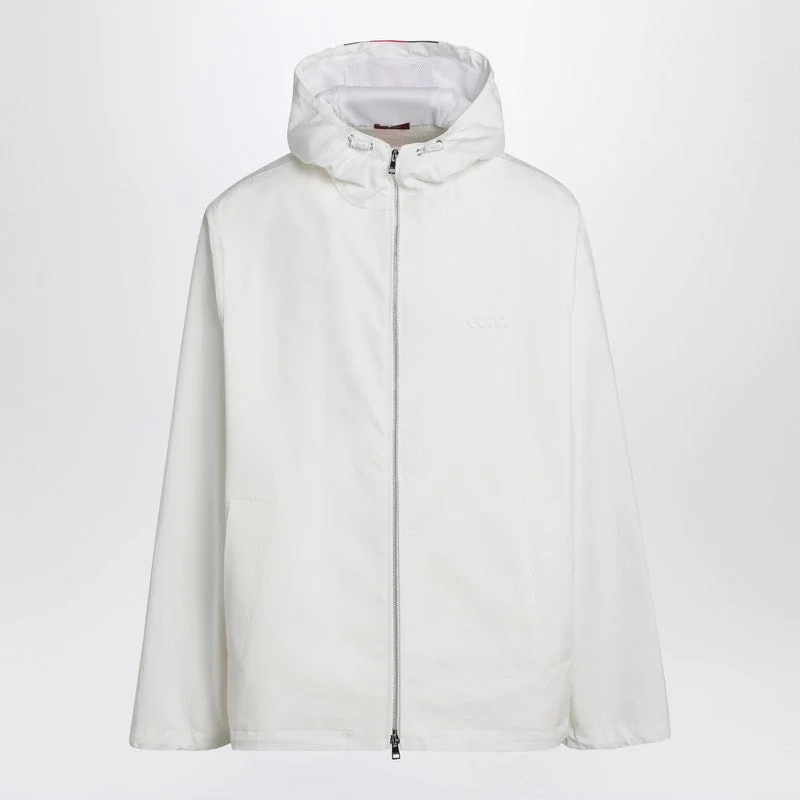 Gucci White Zip-Up Jacket With Logo Print Men - 1
