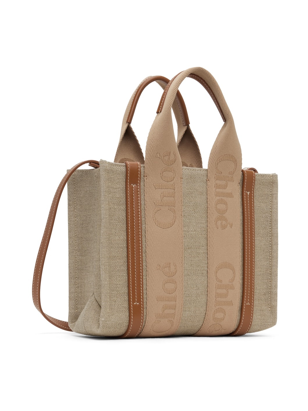 Beige Small Woody Tote - 3