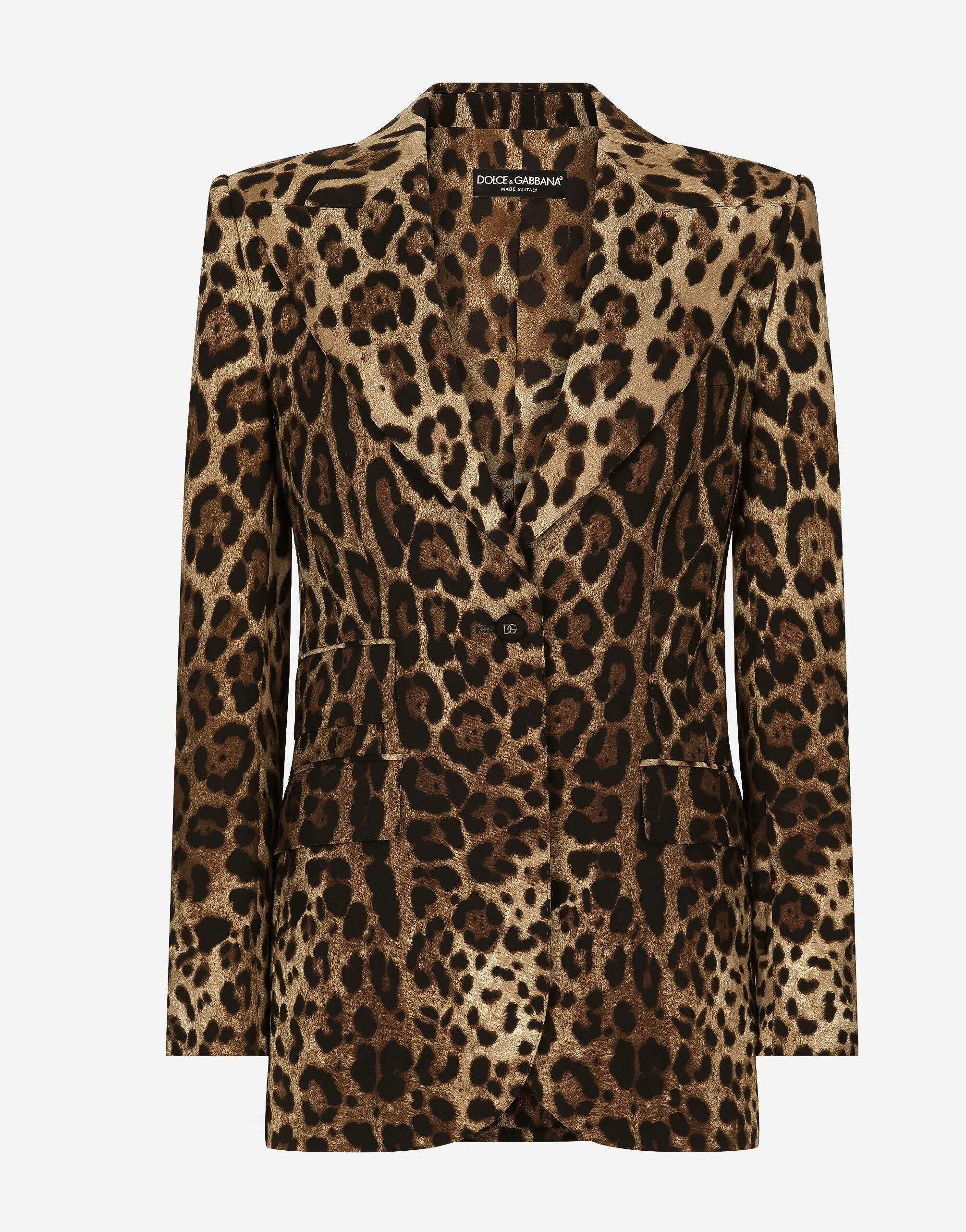 Leopard-print wool Turlington jacket - 1