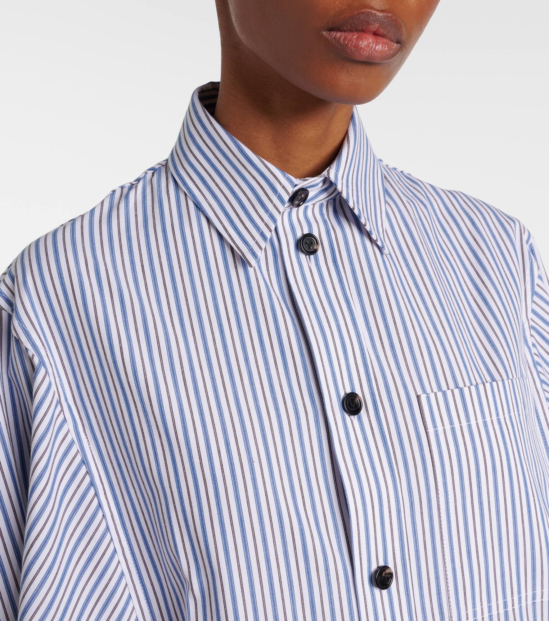 Striped cotton shirt dress - 4