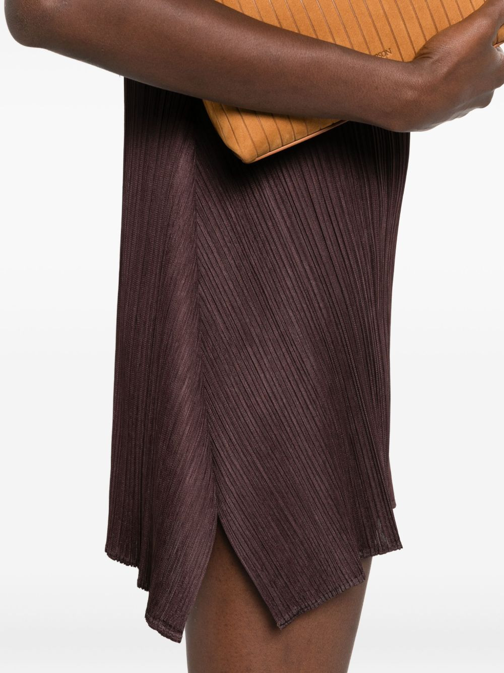 pleated high-neck mini dress - 5