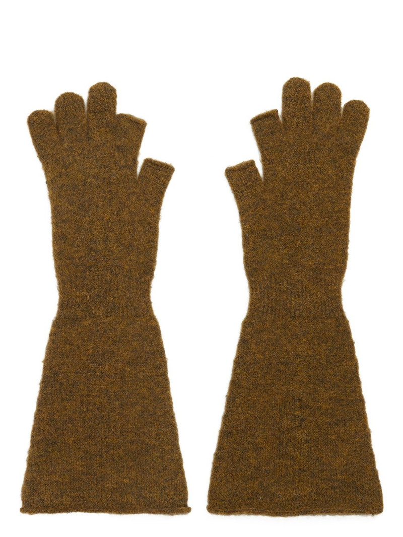 Brown Porterville Alpaca Knit Gloves 1