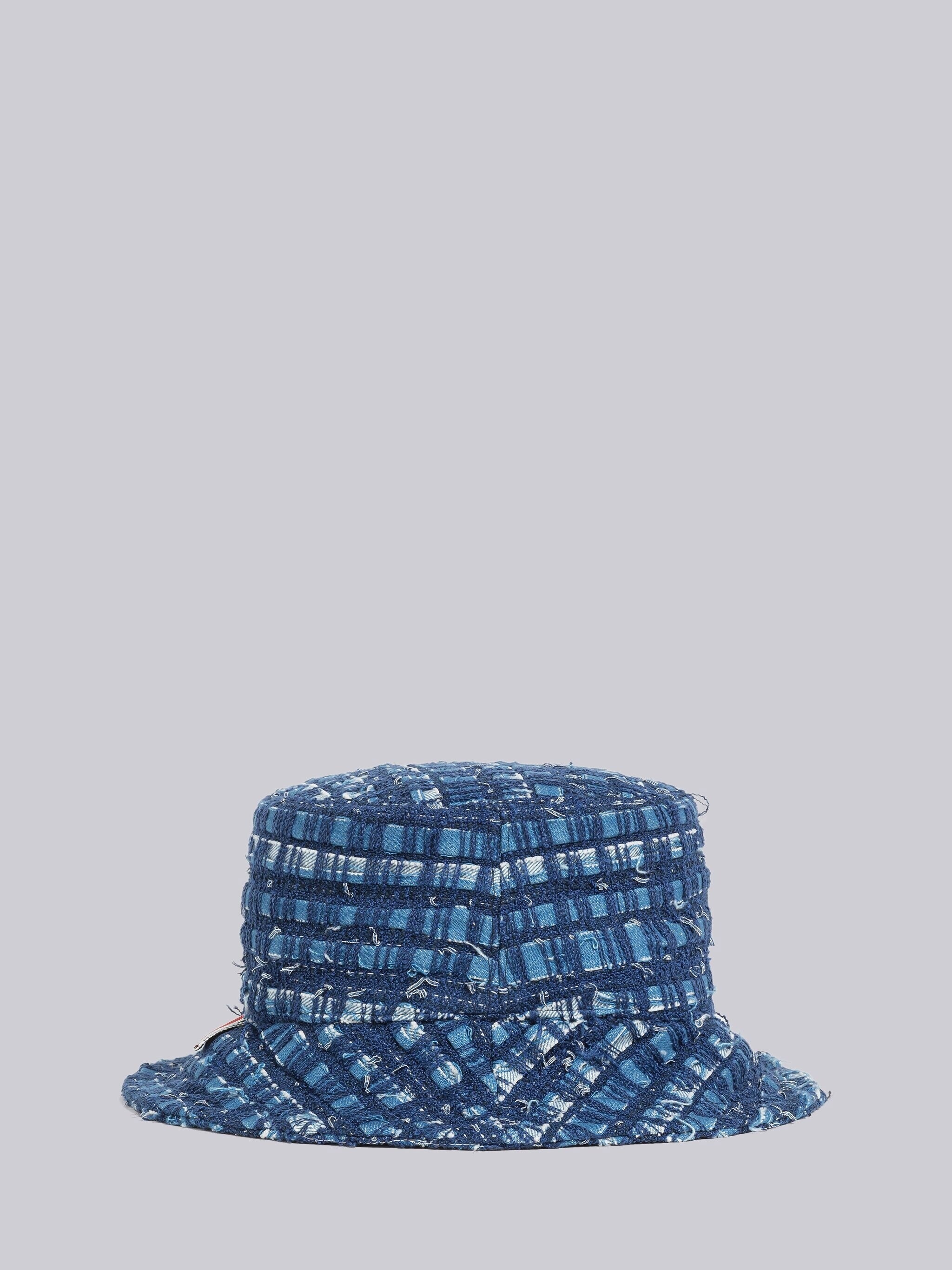 Denim Ribbon Tweed Classic Bucket Hat - 3