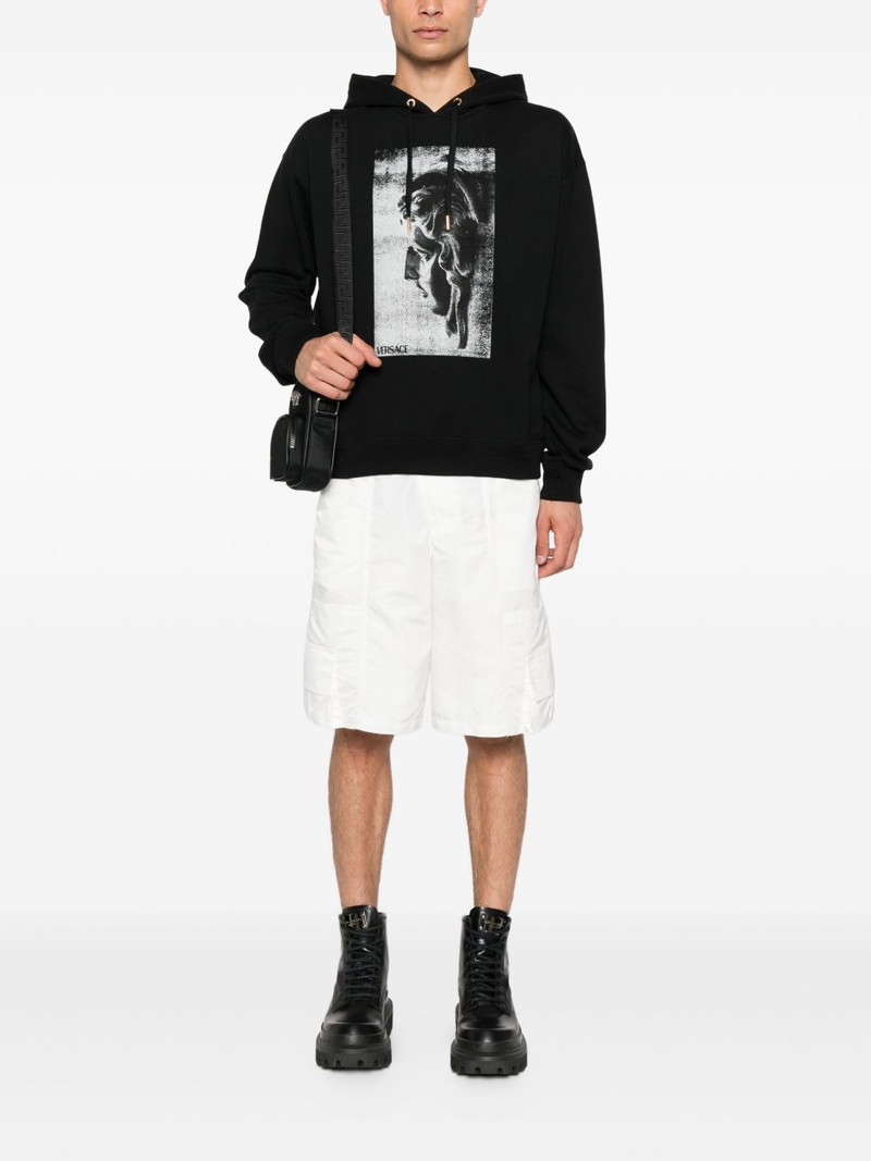 VERSACE statue-print cotton hoodie outlook