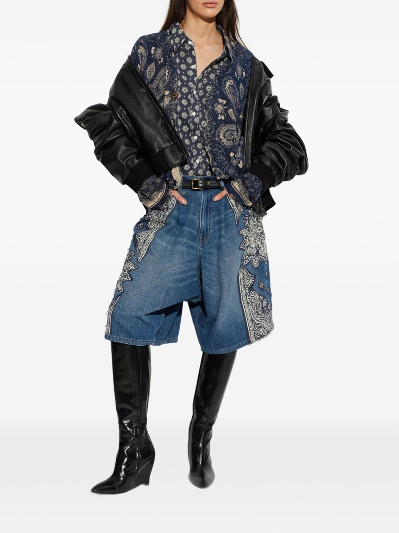 R13 pintuck-details drop-neck floral-print cotton shirt outlook