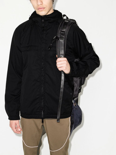 Stone Island logo-patch zip-up jacket outlook