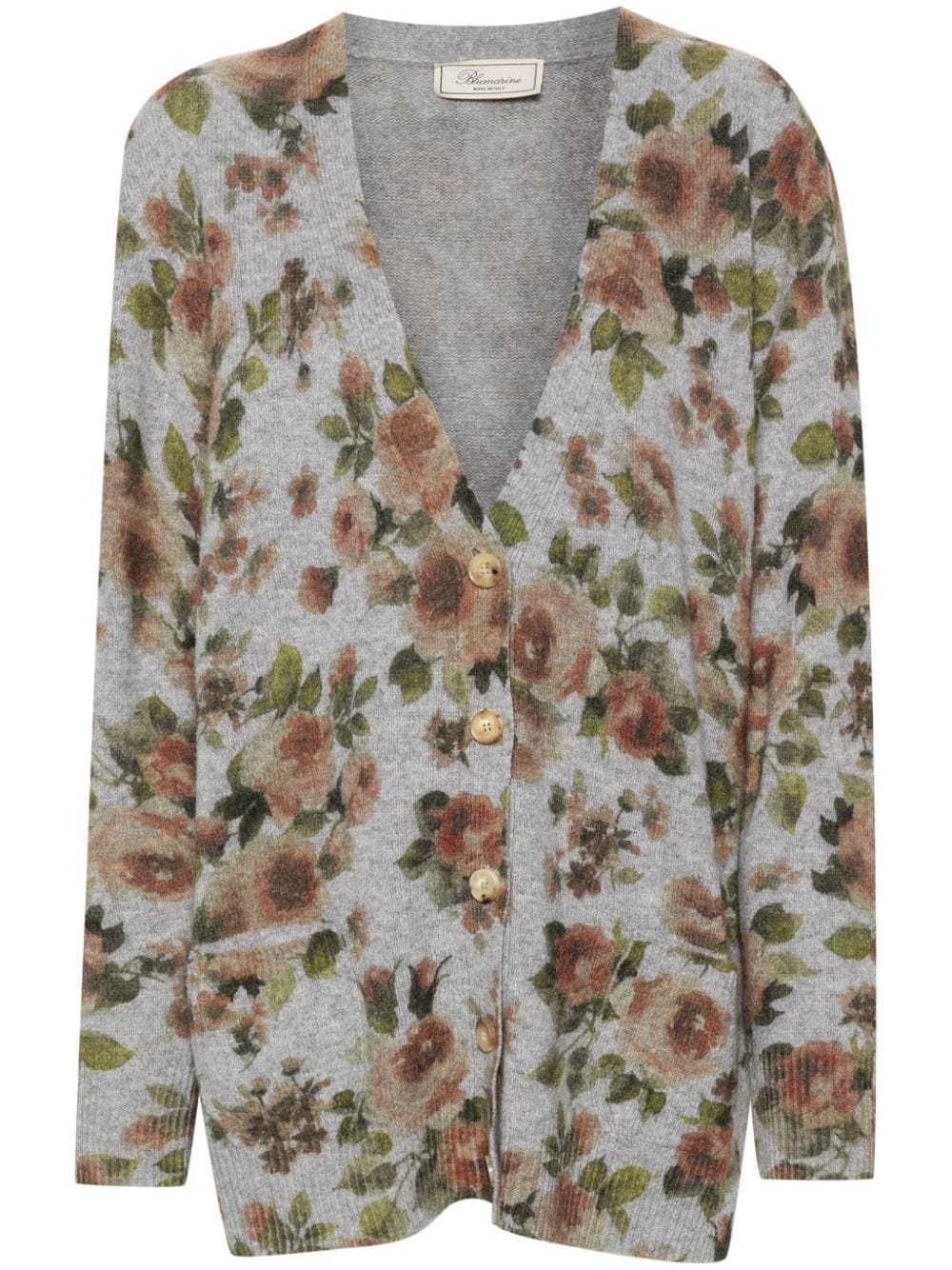 rose-print cardigan - 1