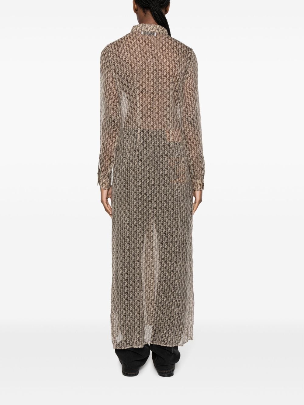 Moon Diamant silk shirt dress - 4
