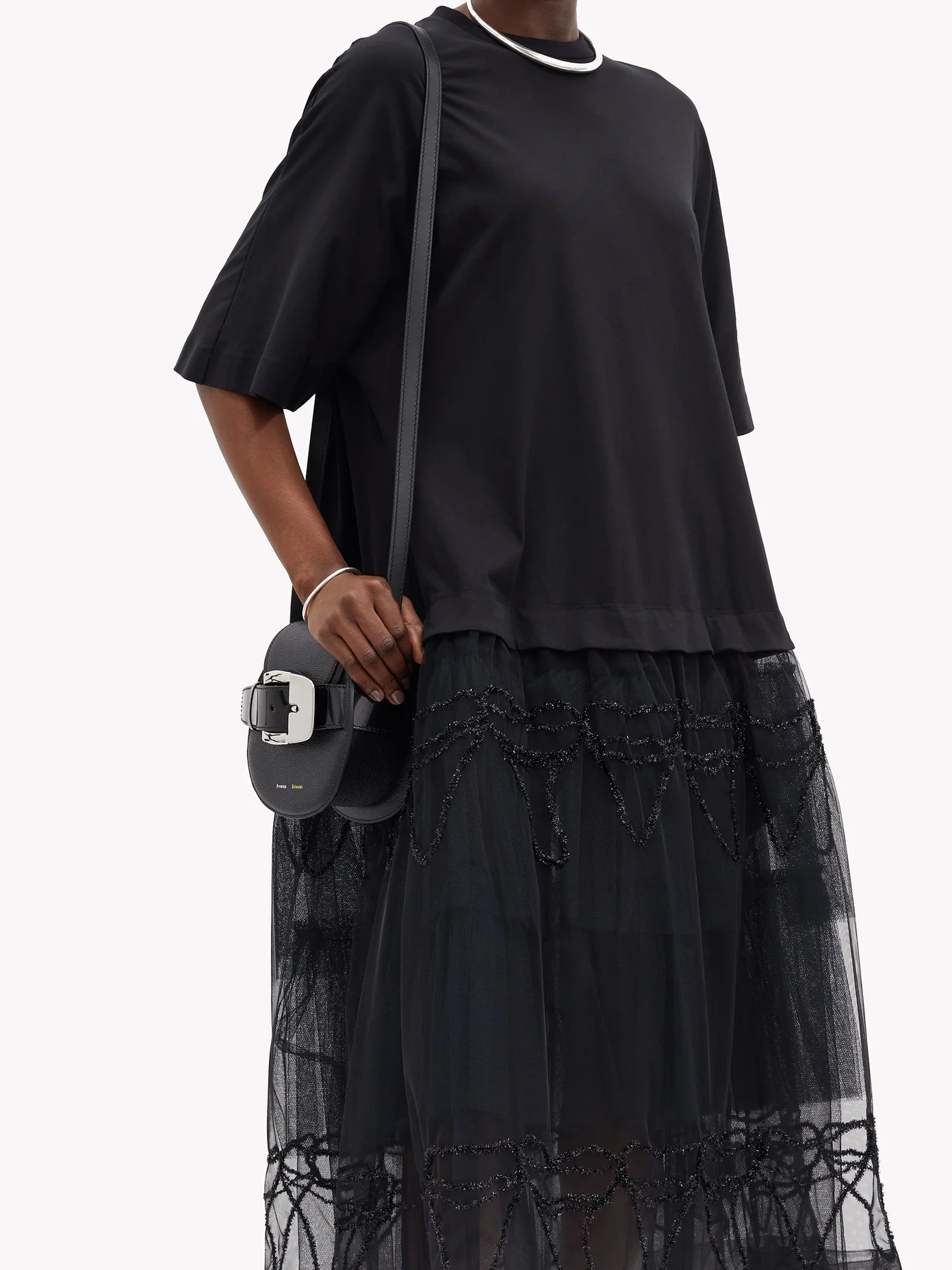 Tulle-skirt T-shirt dress - 6