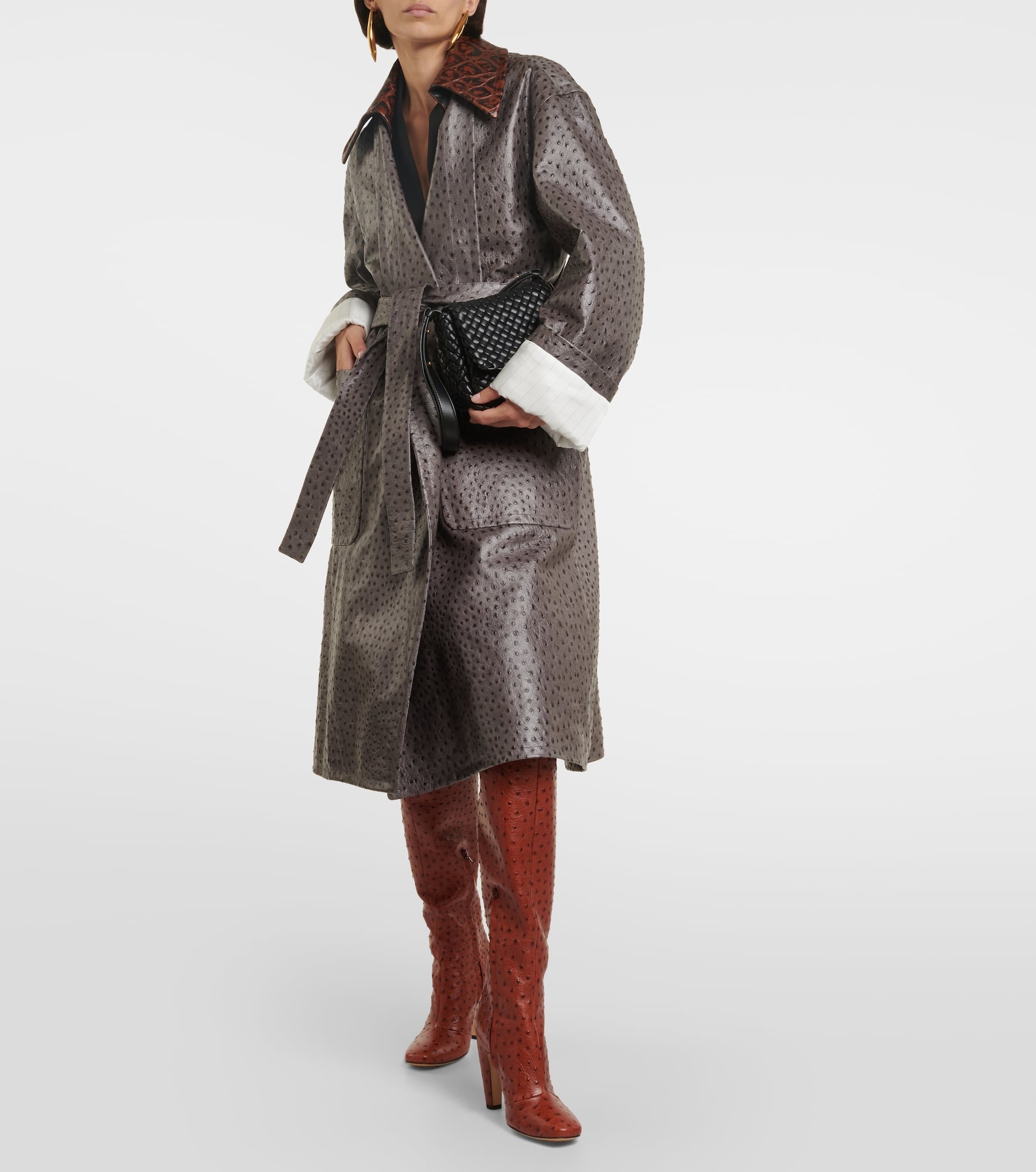 Embossed leather coat - 2
