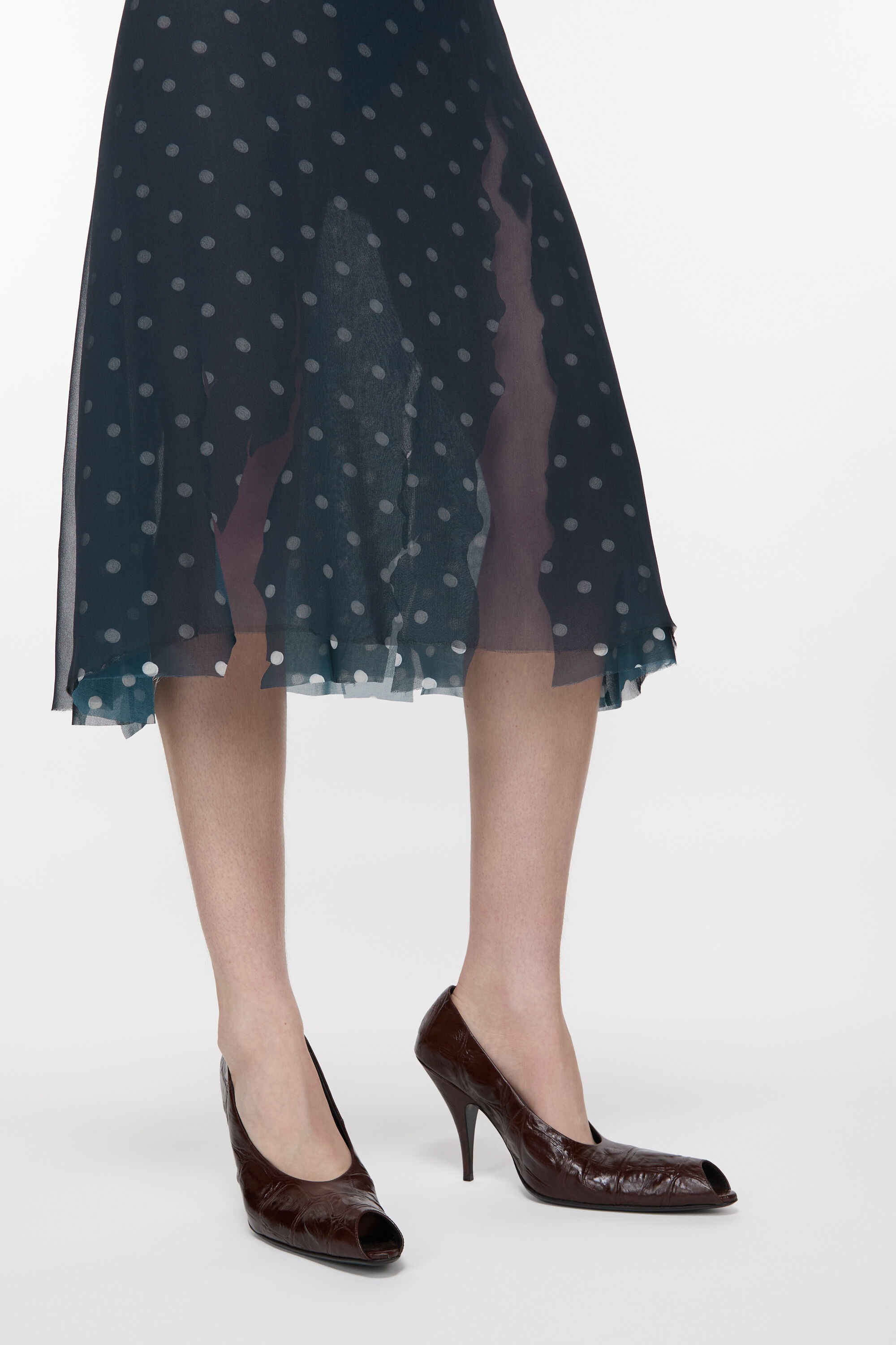 Mesh layered skirt - Navy/white - 5