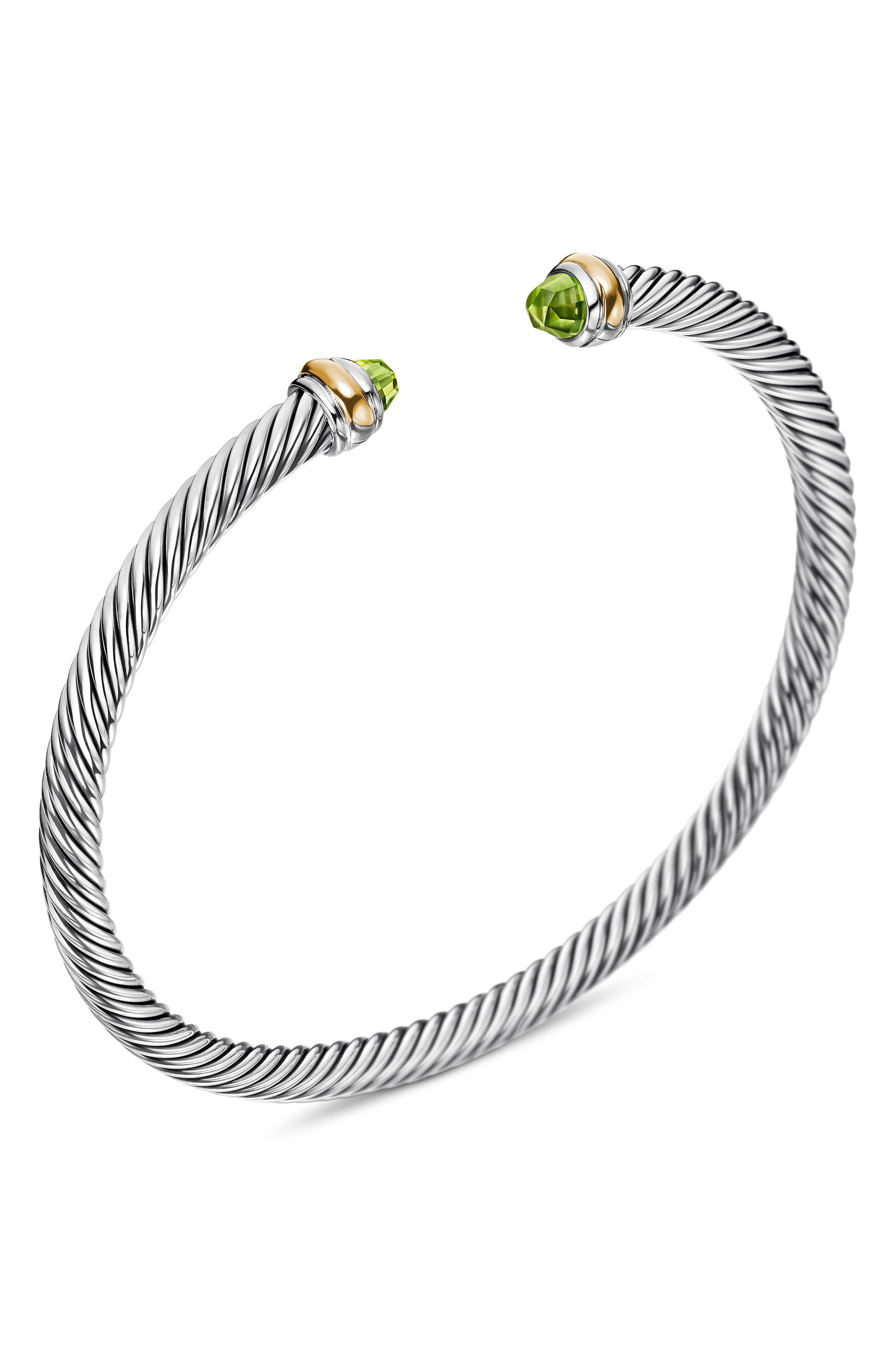 David Yurman Cable Classic Bracelet with 18K Gold & Semiprecious Stones, 4mm in Peridot at Nordstrom - 5