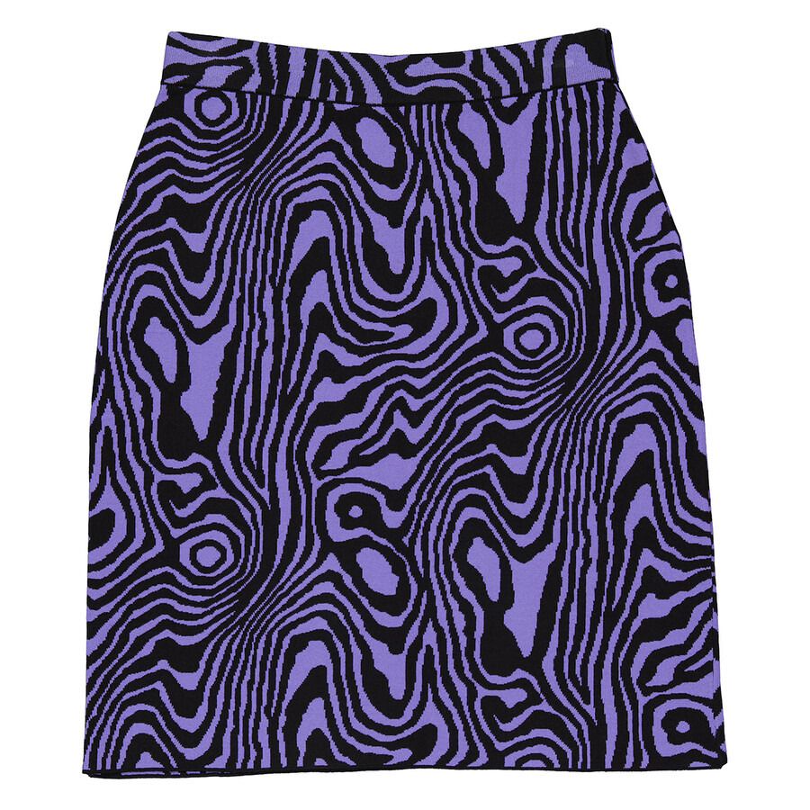 Moschino Ladies Moire Effect Print Cotton Viscose Mini Skirt - 2