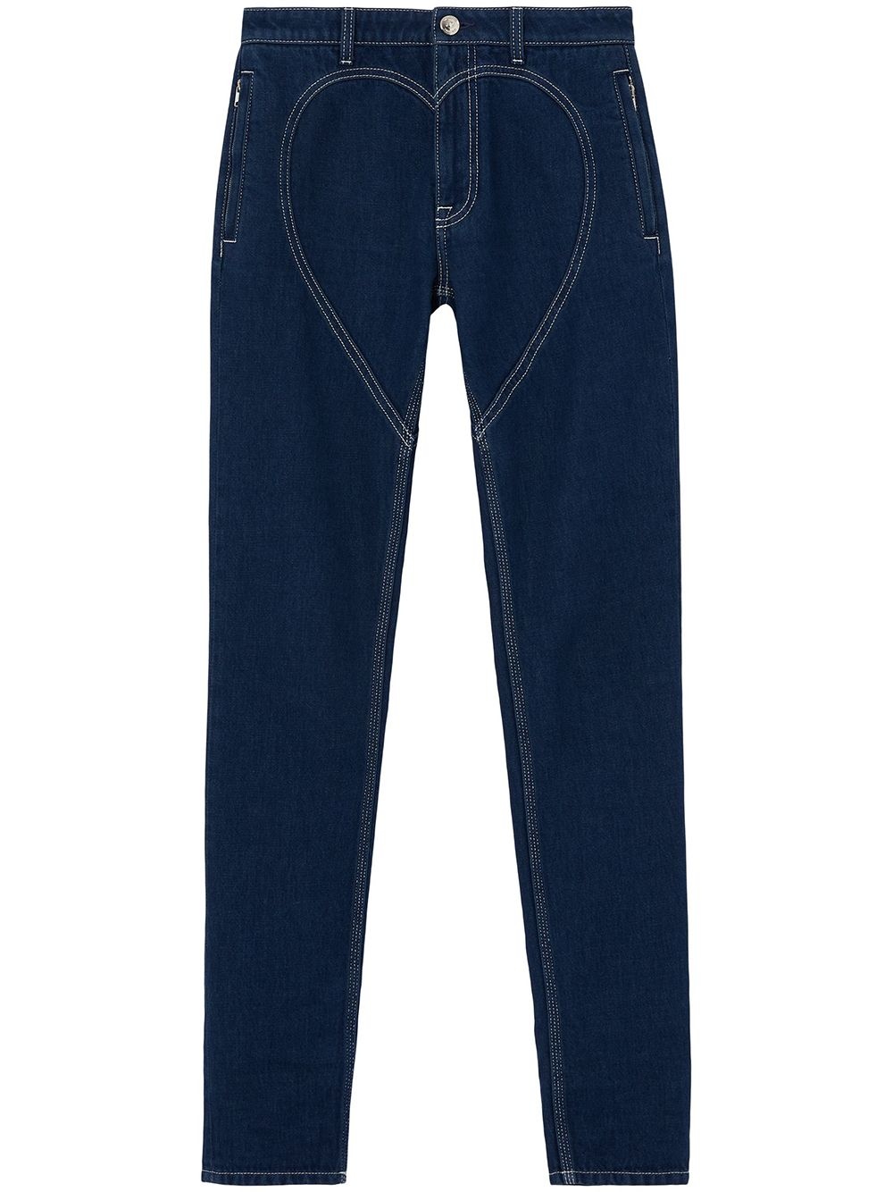 high-rise heart-motif skinny jeans - 1