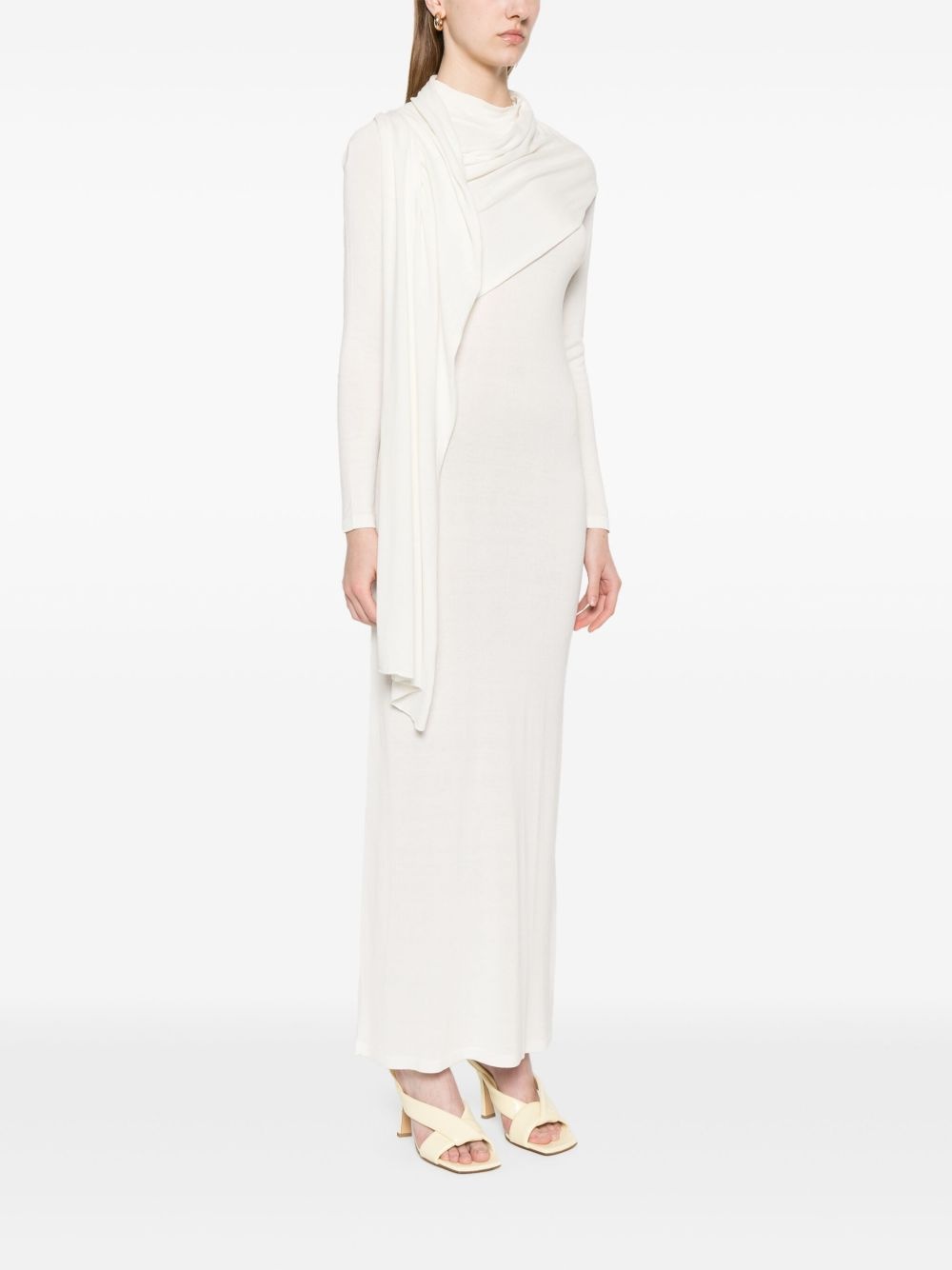scarf-detail longsleeved maxi dress - 3