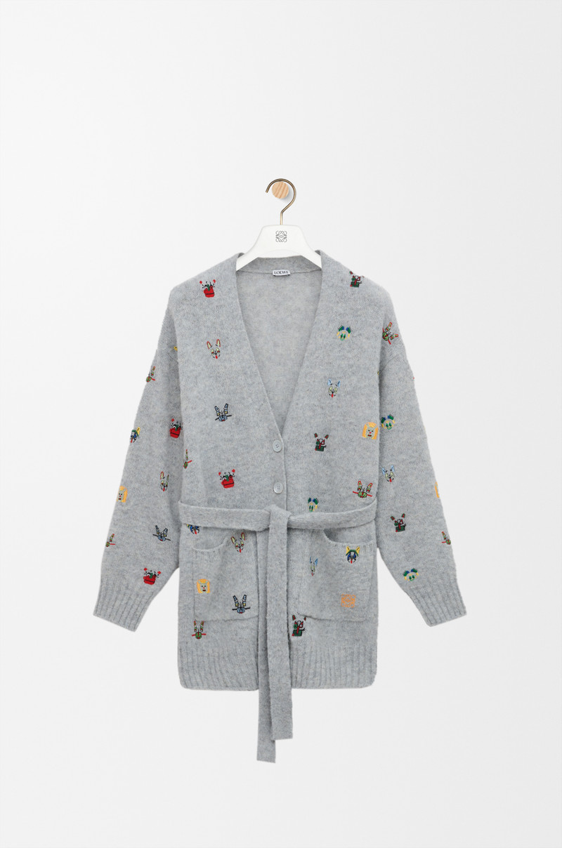 Belted cardigan in wool 1