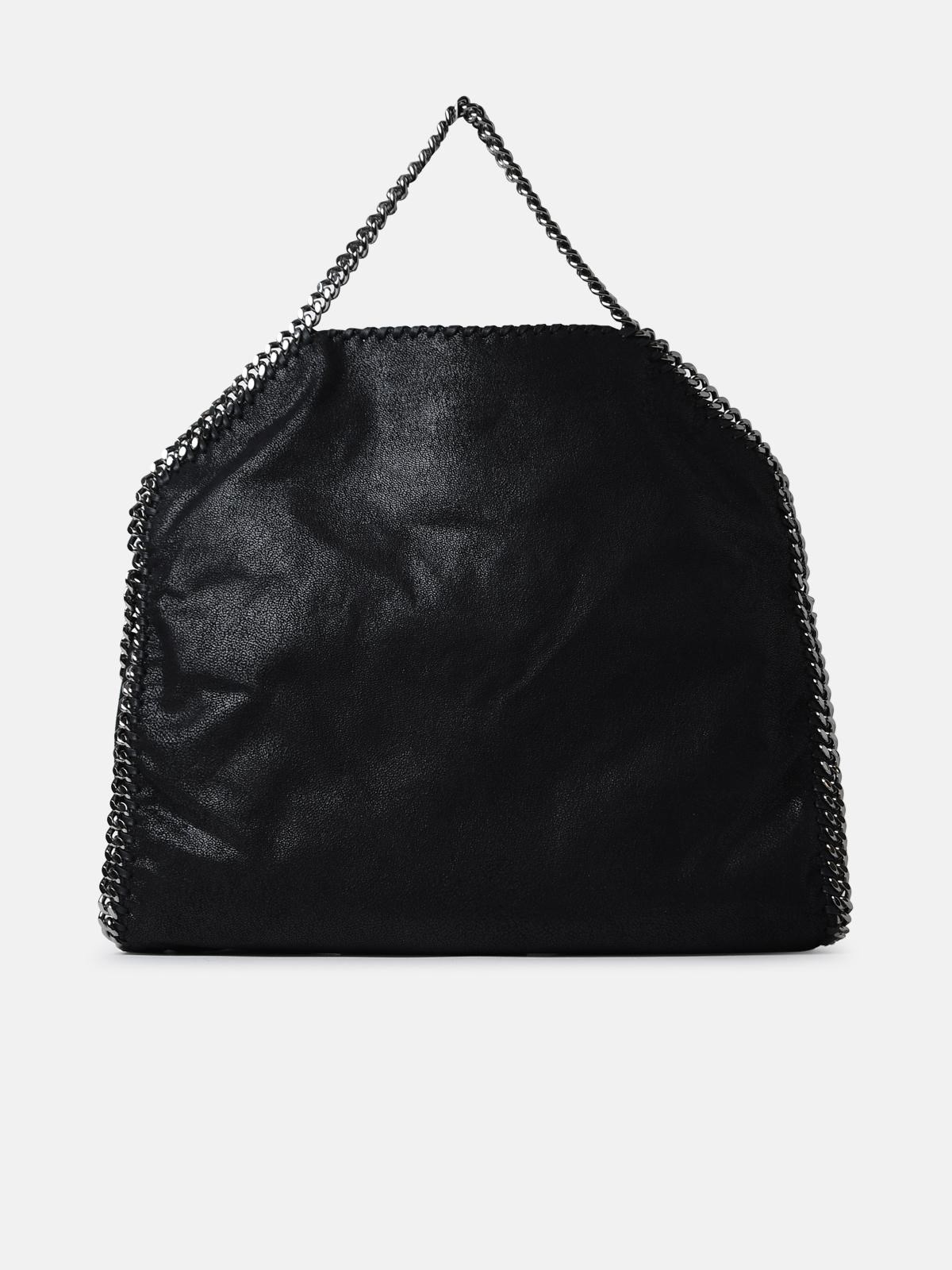 BLACK POLYESTER FALABELLA 3 CHAIN HANDBAG - 3