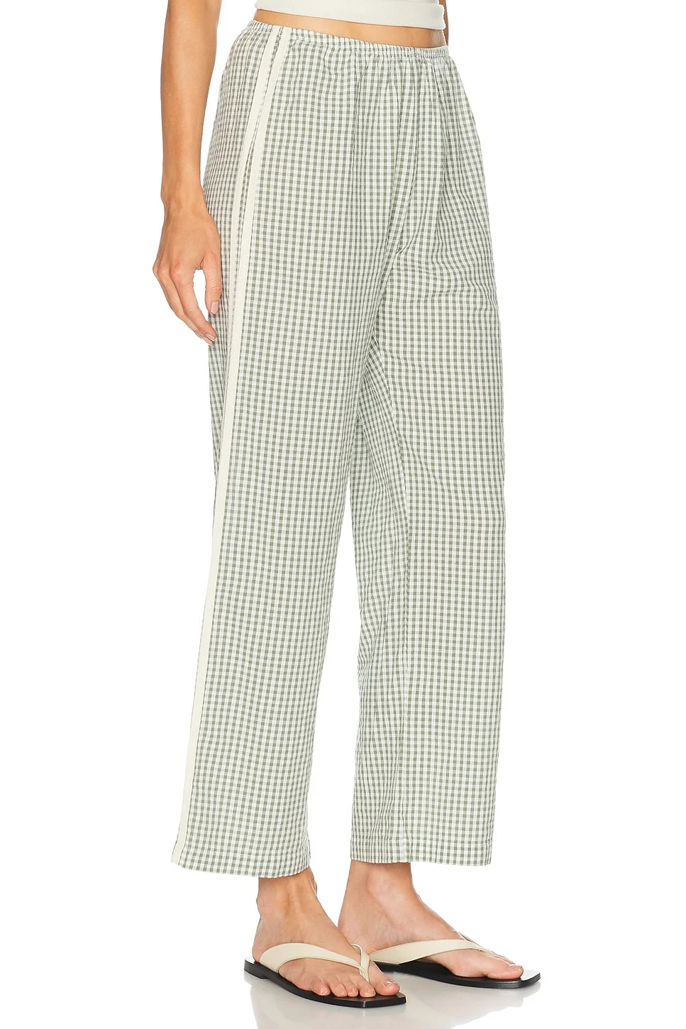 The Cotton Gingham Stripe Crop Pant - 1