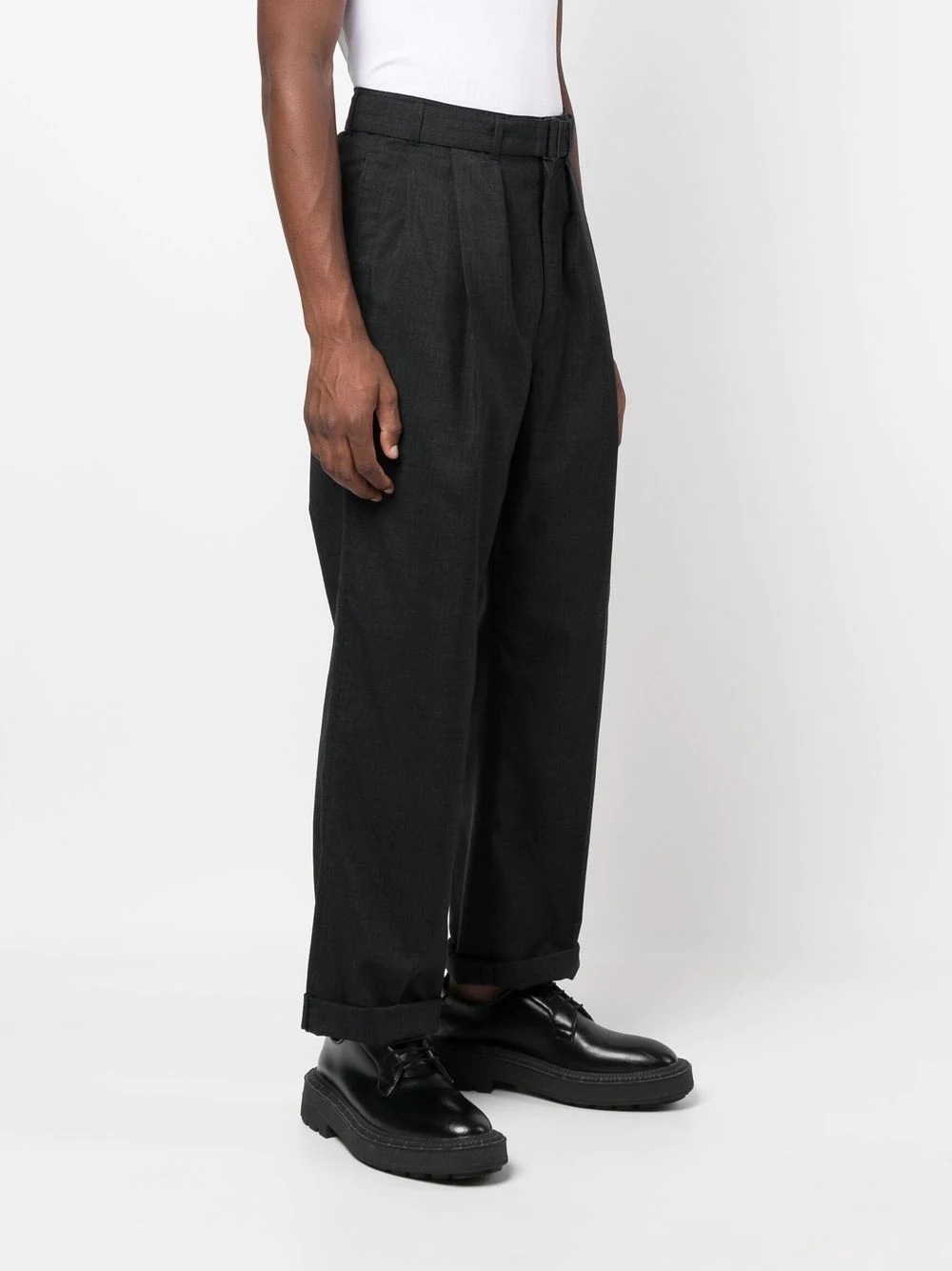 belted-waistband chino trousers - 3