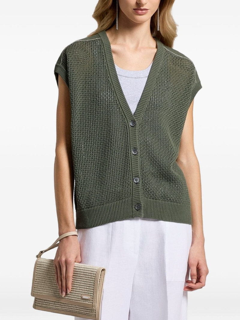 button V-neck knitted vest 1