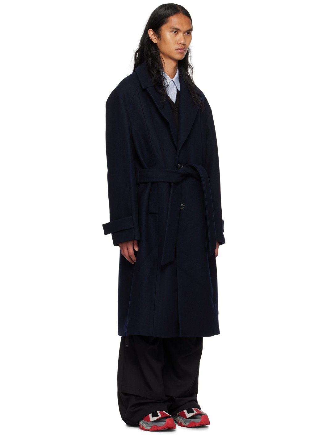 Navy Oversized Coat - 2