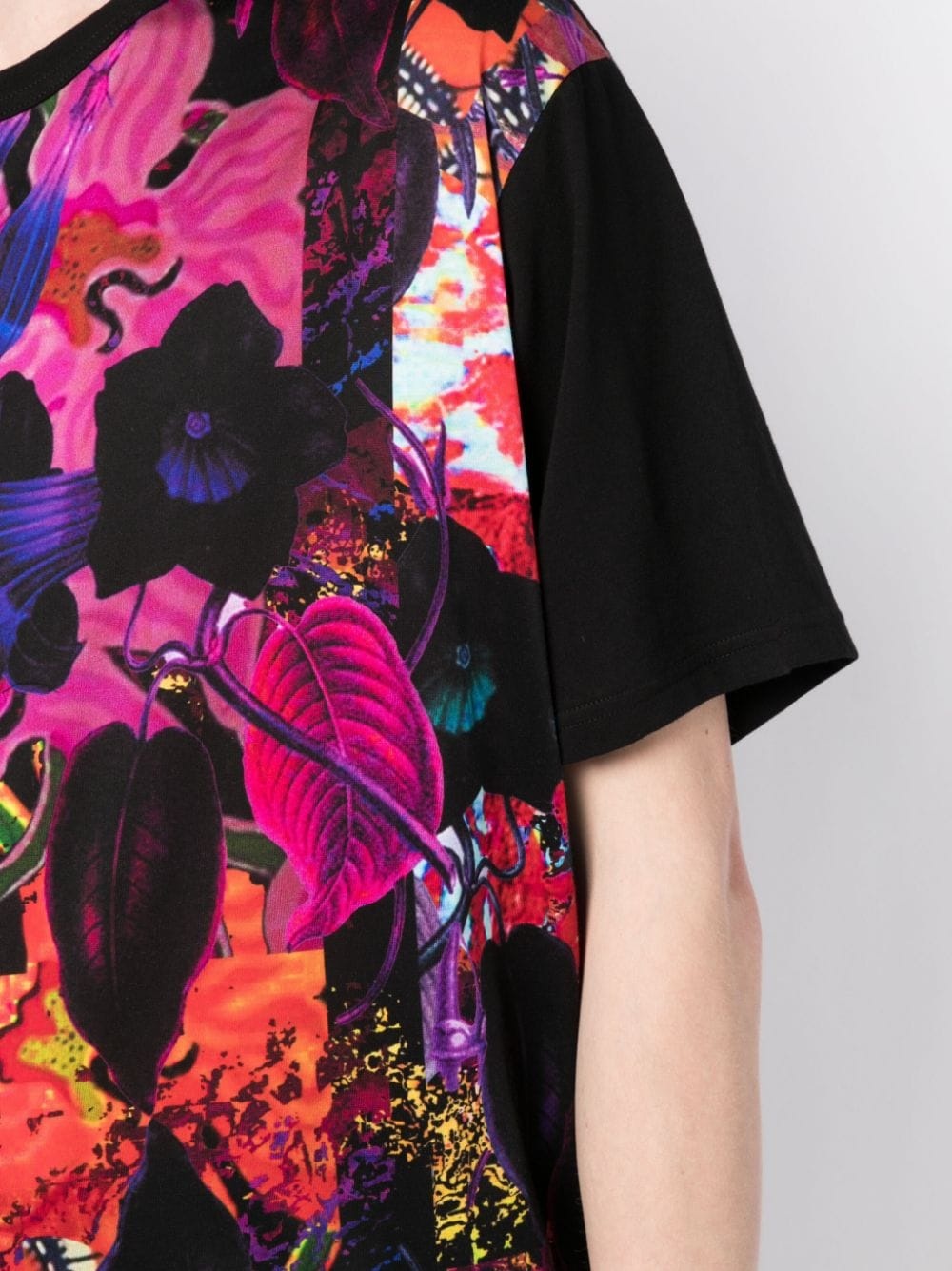 patchwork-design cotton T-shirt - 5