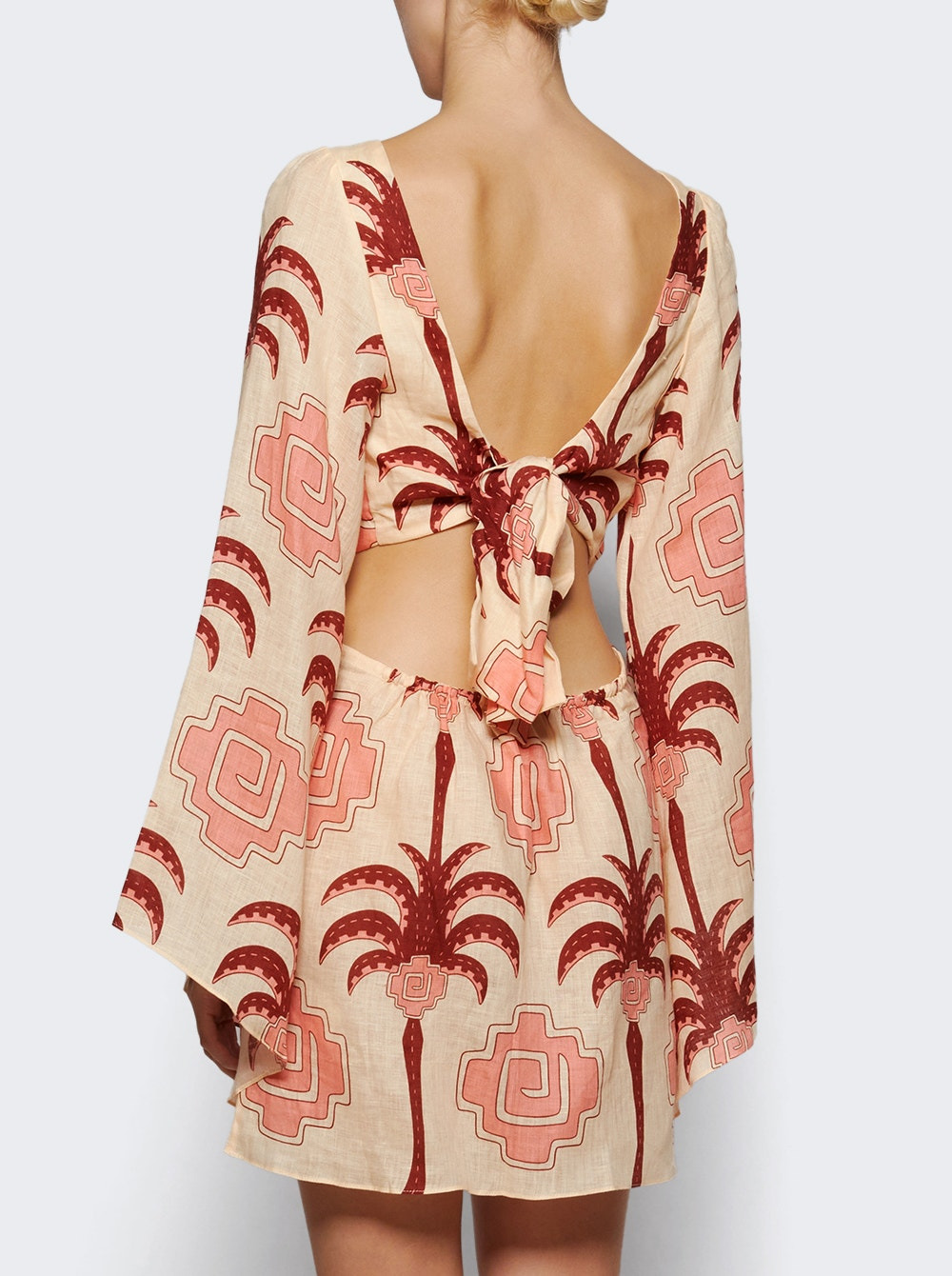 Wave After Wave Mini Dress Ecru And Paprika - 4