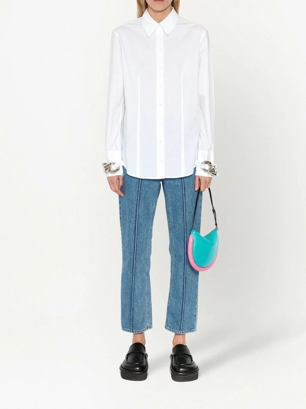 chain-link poplin shirt - 2