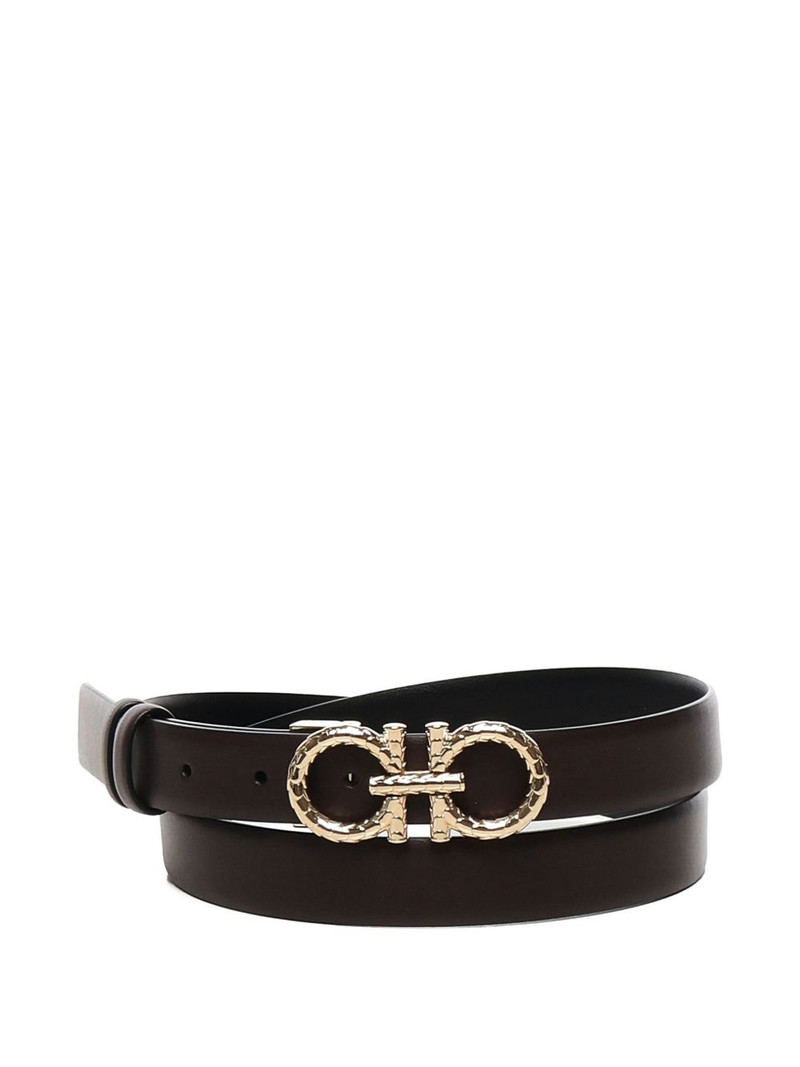 FERRAGAMO Gancini-buckle leather belt outlook