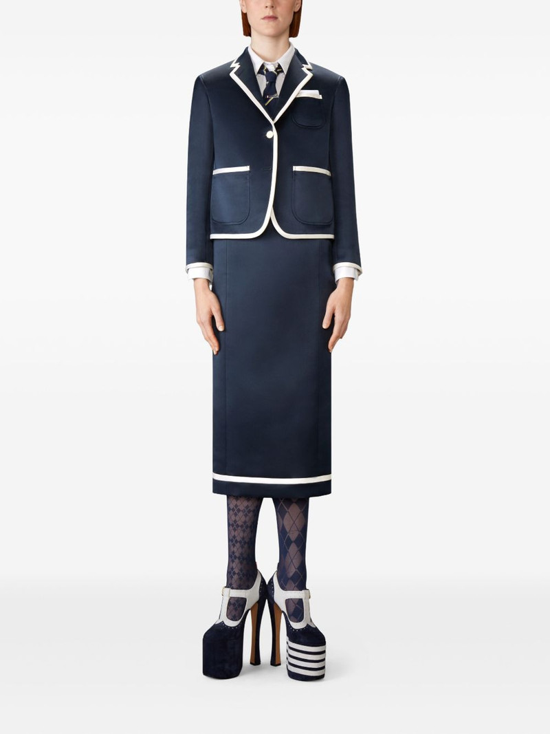 Thom Browne solid double duchess pencil midi skirt outlook