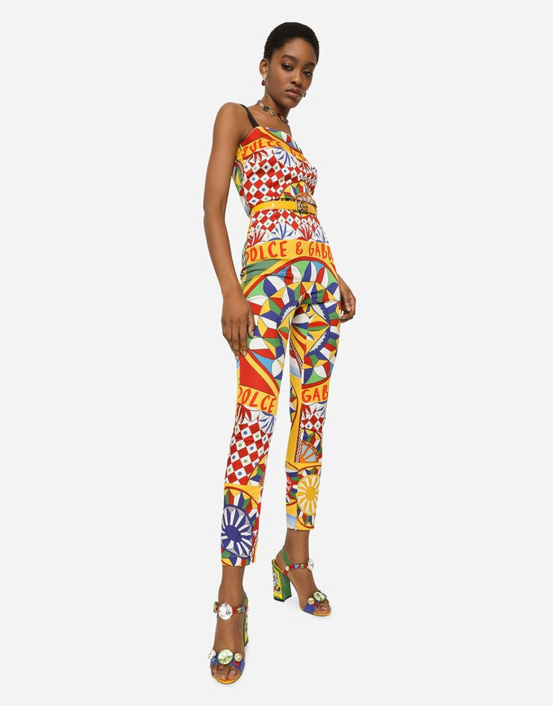 Carretto-print technical jersey jumpsuit 5